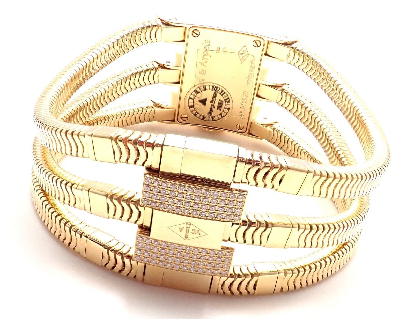 Authentic Van Cleef & Arpels 18k Gold Diamond Liane Bracelet Watch - Luxury Women's Jewelry for Special Occasions & Gifts