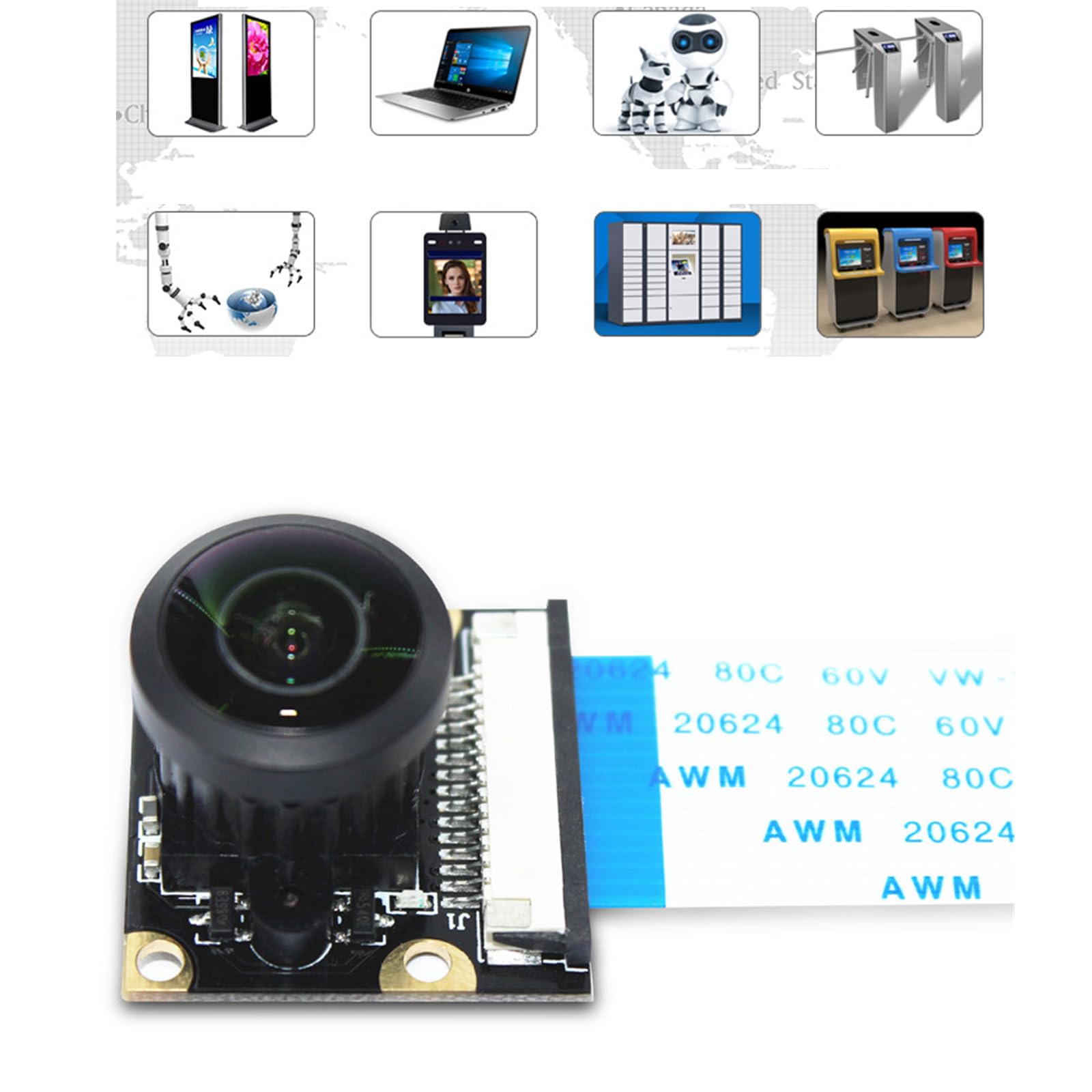 HDKEAN 222° Wide Angle 5MP Adjustable Camera Module for Raspberry Pi 3B+ - 1080P HD Video Recording for DIY Projects, Home Security & Robotics