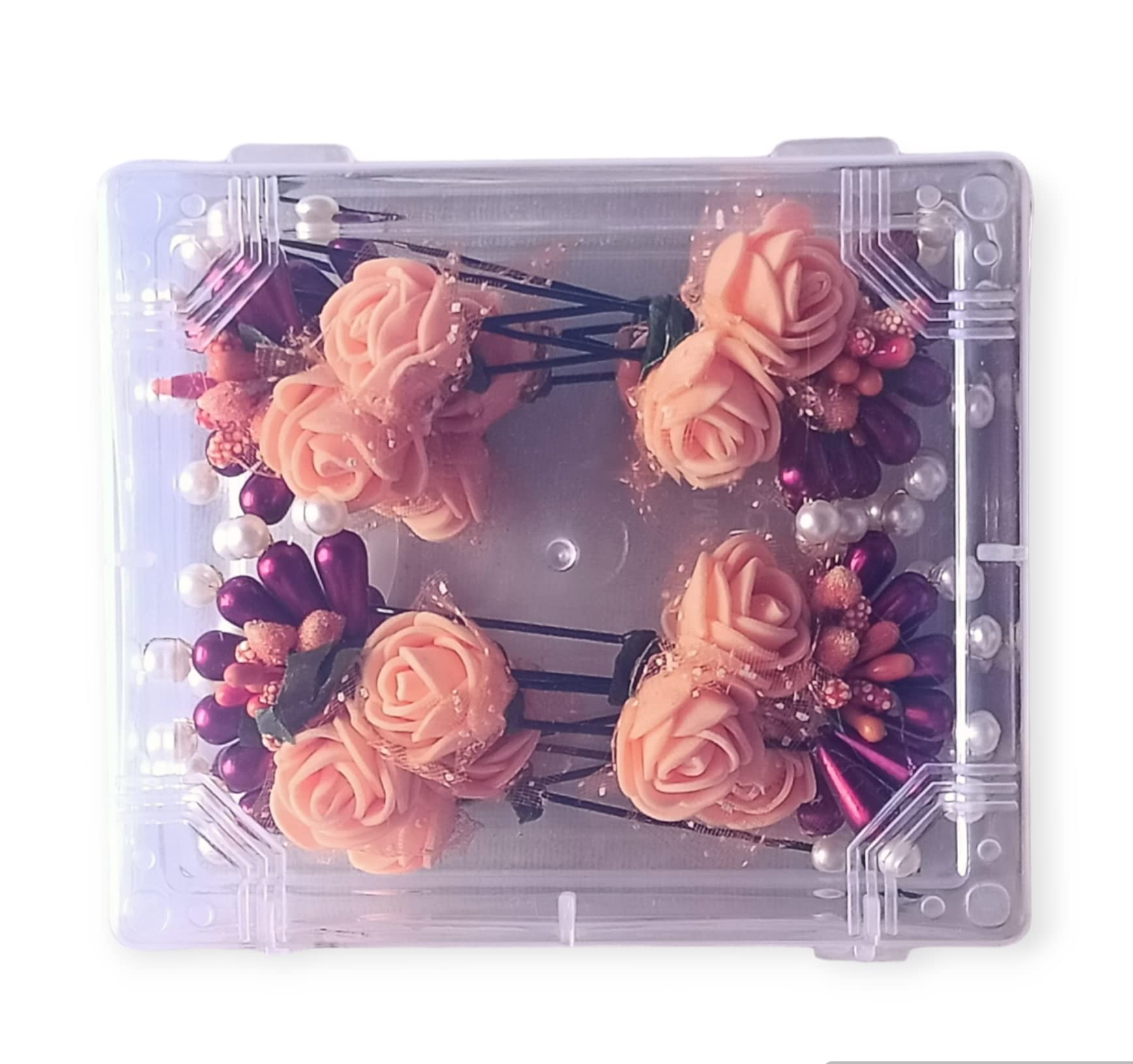 Pearl Patti Bridal Jewelry Pins - 8 Piece Set (Orange) for Wedding Hair Accessories, Bridal Party, and Special Occasions