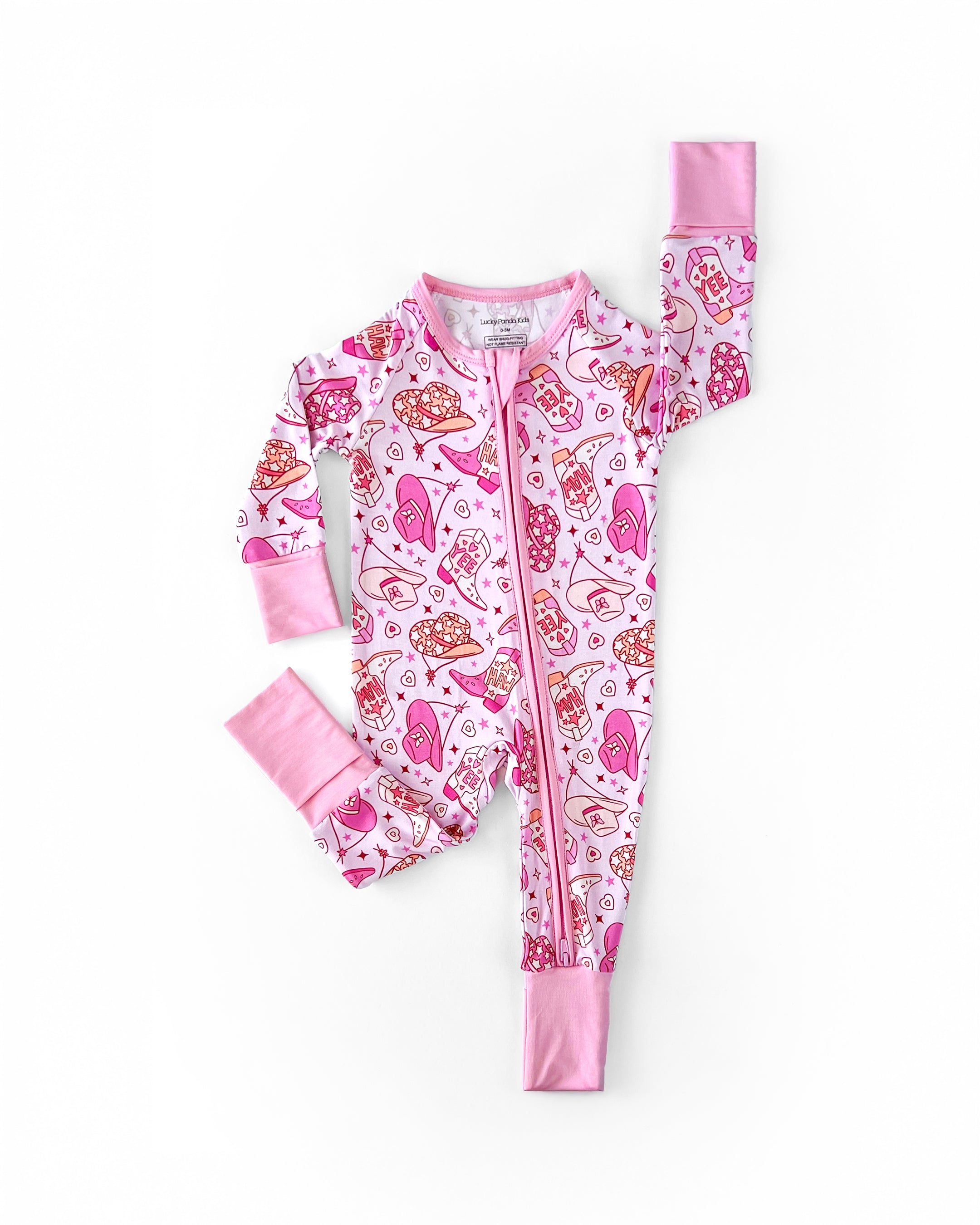 Bamboo Zip Romper for Baby Girls - Soft Organic Cotton Cowgirl Outfit for Newborns & Toddlers | Perfect for Western Theme Parties, Photo Shoots & Everyday Playtime
