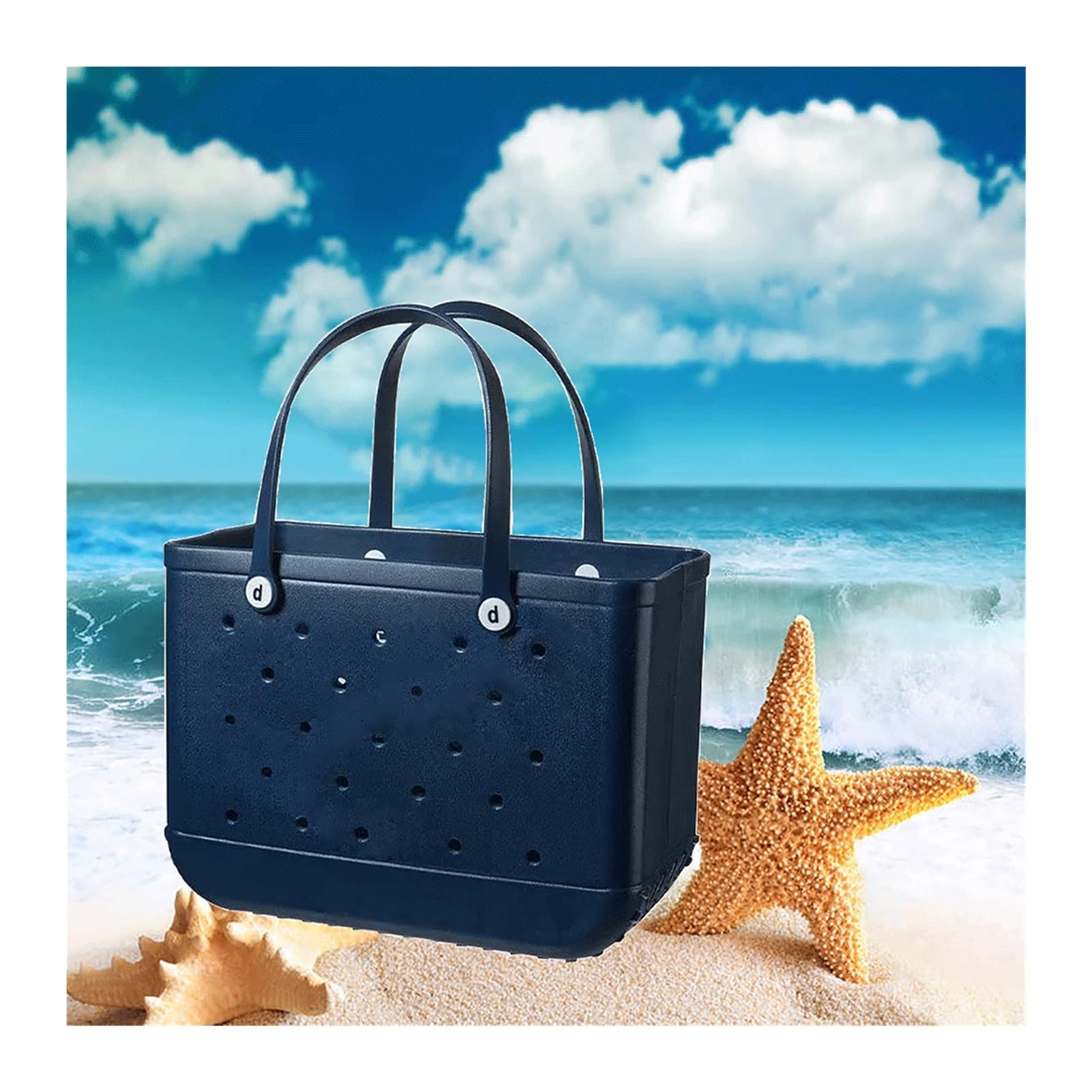 Waterproof Washable Beach Tote Bag for Women - Large Open Hollow Design Gym Sports Travel Bag for Pool, Boat & Outdoor Activities (Black) - Perfect for Swimming, Vacation & Summer Essentials Storage