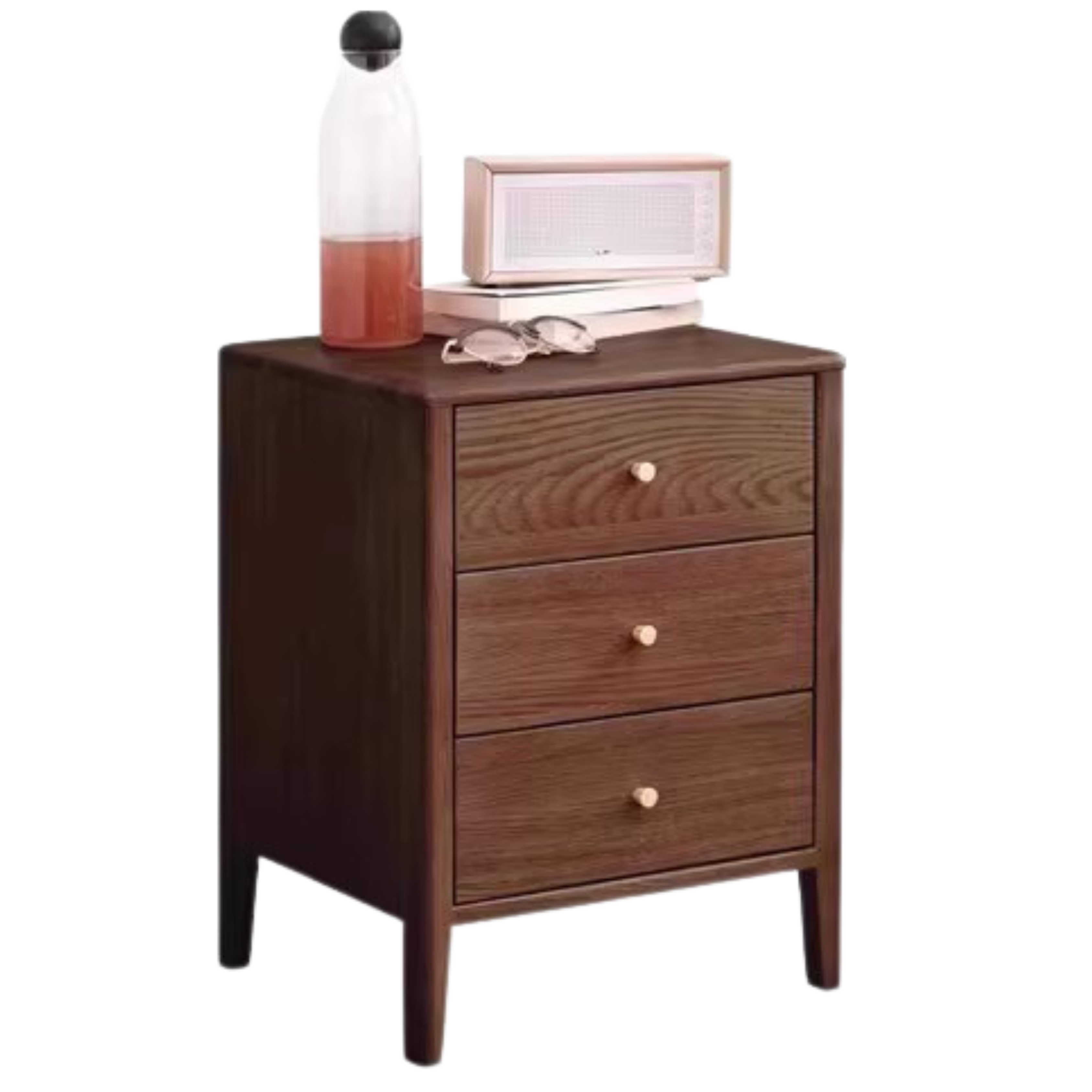 Solid Wood Nightstand - Oak & Cherry Wood Bedside Table for Bedroom, Modern & Rustic Style | Perfect for Bedrooms, Guest Rooms & Home Decor