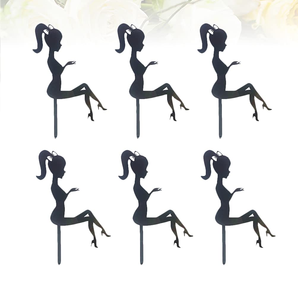 6PCS Acrylic Wedding Cake Toppers - Elegant Birthday Cupcake Decorations for Bridal Showers, Baby Showers & Dessert Parties | Hemoton