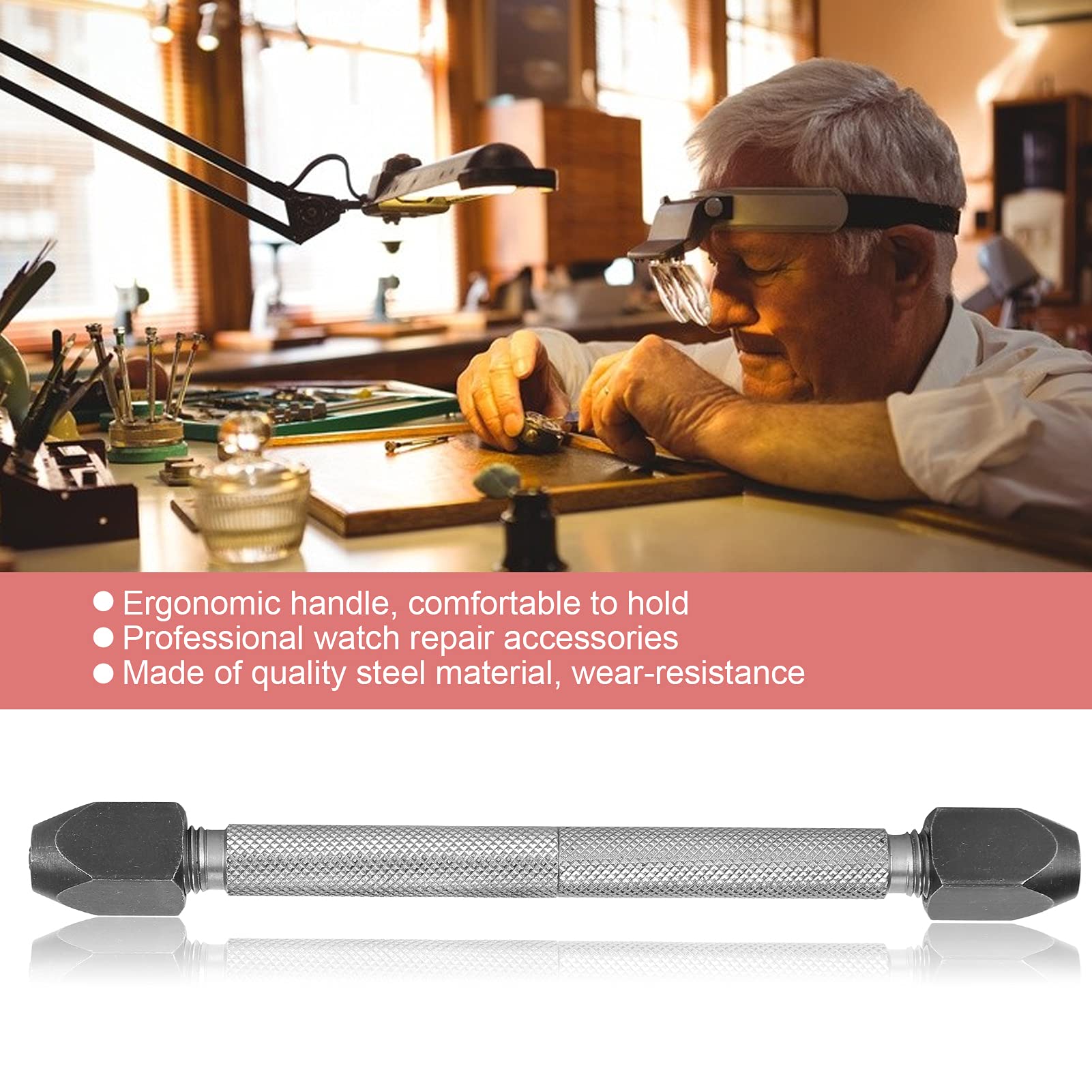 Precision Pin Vise Hand Drill Tool - High Carbon Steel Twisted Drill Bit Set for Watch Repair, Jewelry Making & Crafting | Perfect for Watch Stem, Pearl & Small Parts Repair | DIY Watchmaker & Hobbyist Essential Tool