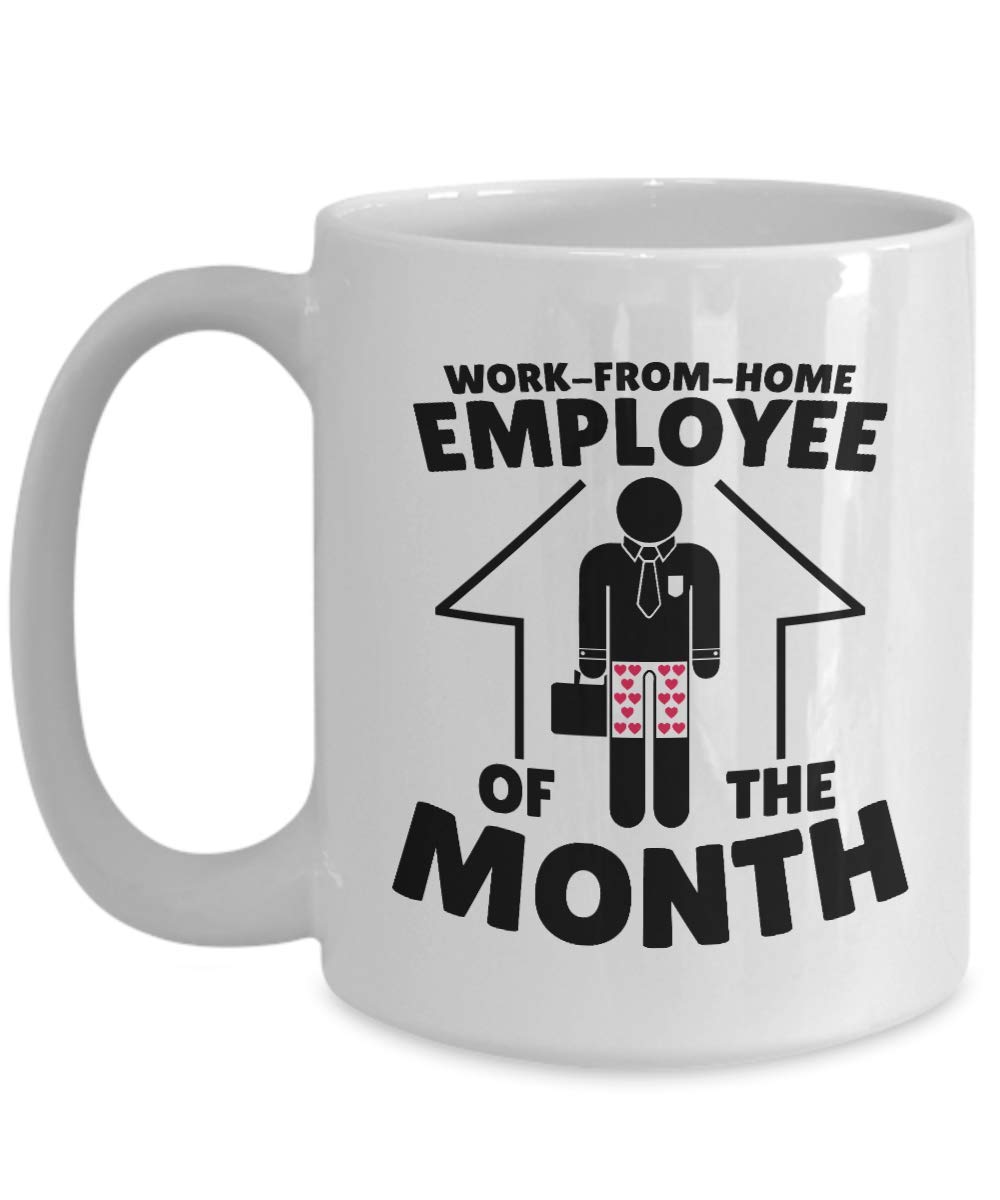Best Work From Home Coffee Mug - Employee of the Month Gift for Remote Workers | Perfect for Home Office, Virtual Meetings & Telecommuting