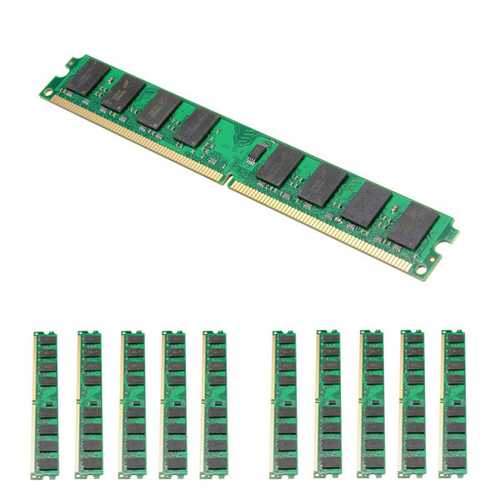 10PCS 2GB DDR2 800MHz PC2-6400 240-Pin DIMM Desktop RAM Memory - Compatible with AMD Motherboards for Gaming, Office & Server Upgrades