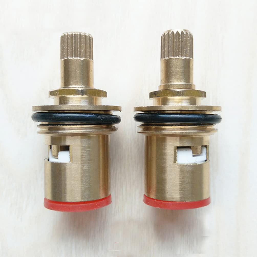 4-Pack Brass Ceramic Stem Faucet Valve Replacement - Bathtub, Kitchen & Bathroom Tap Repair Parts - Durable Toilet Accessories for Home Plumbing Maintenance (Ideal for Leaky Faucet Fixes & DIY Renovations)
