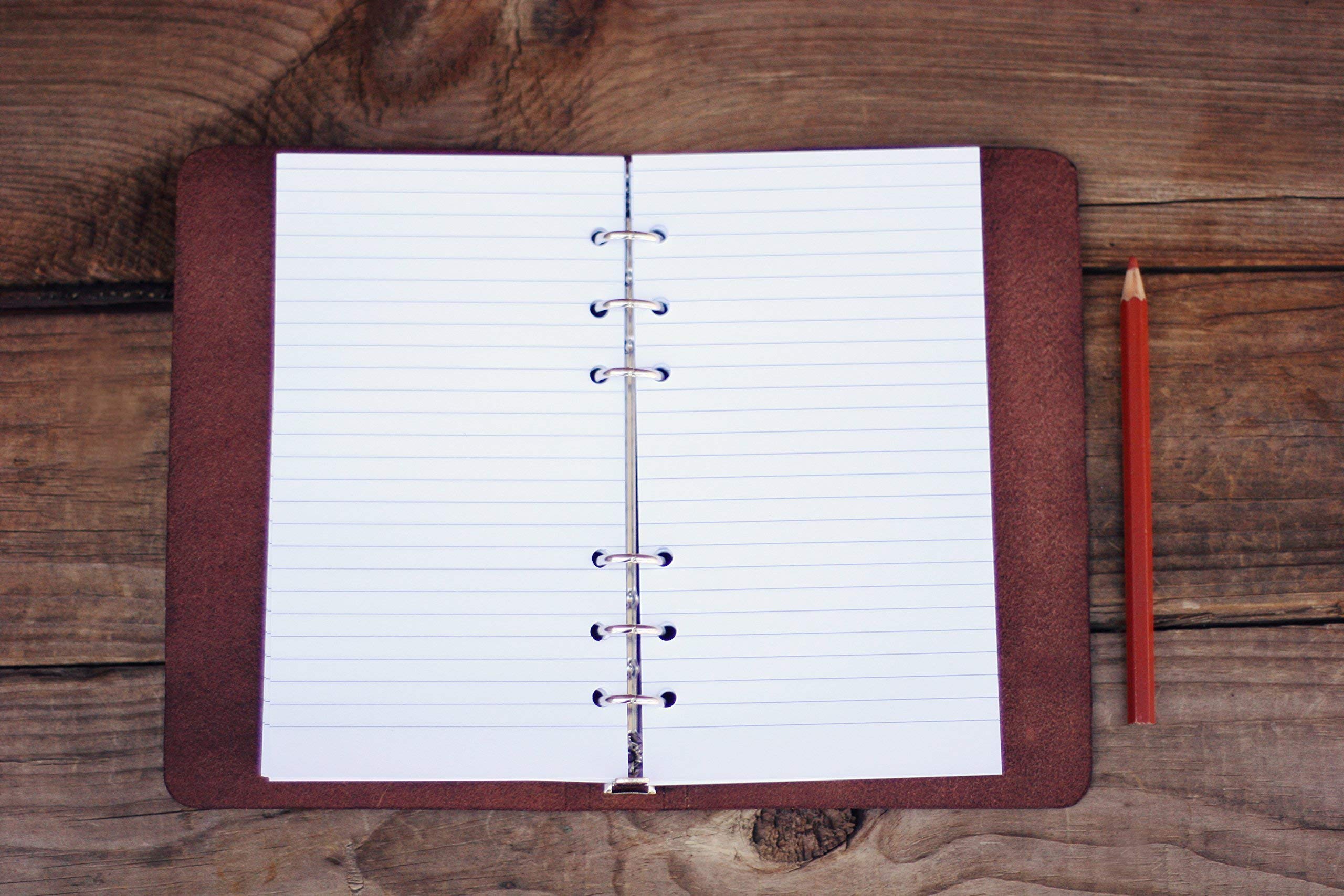 Custom Personalized Leather Journal & Notebook - Travel Diary, Sketchbook with Compass Stamp - Engraved Name/Initials - 6-Ring Refillable Binder with Lined Paper - Perfect for Writing, Drawing & Adventure Journaling