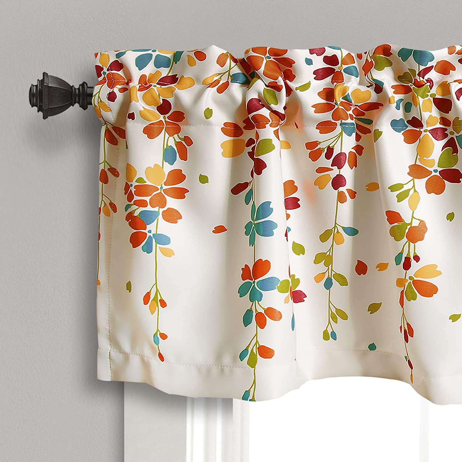 Lush Decor Darkening Window Curtains Set - Turquoise & Tangerine for Bedroom Privacy