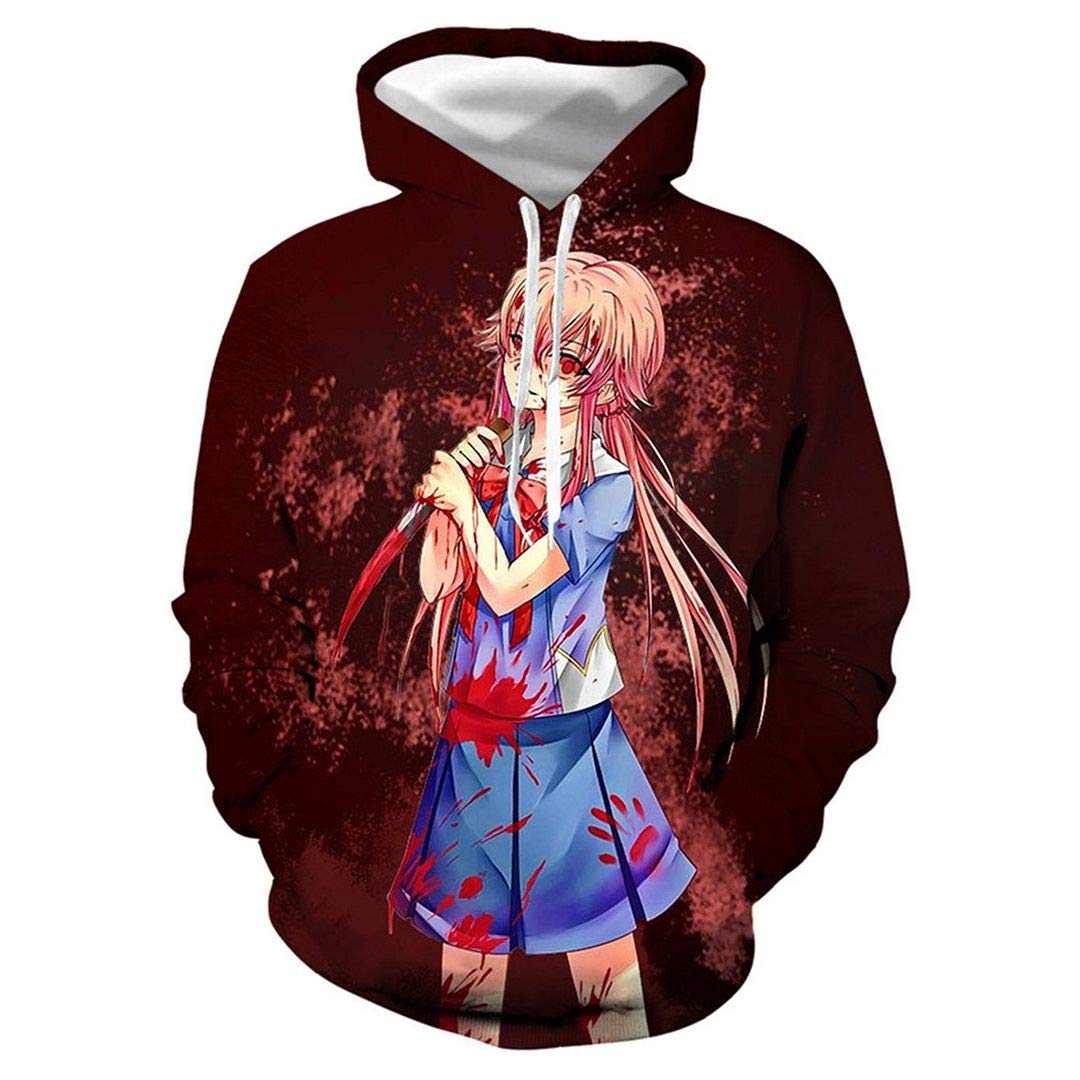 Anime Future Diary Hoodie - Stylish Pullover Sweatshirt & Jacket for Cosplay & Casual Wear | Perfect for Conventions, Halloween, and Everyday Outfits