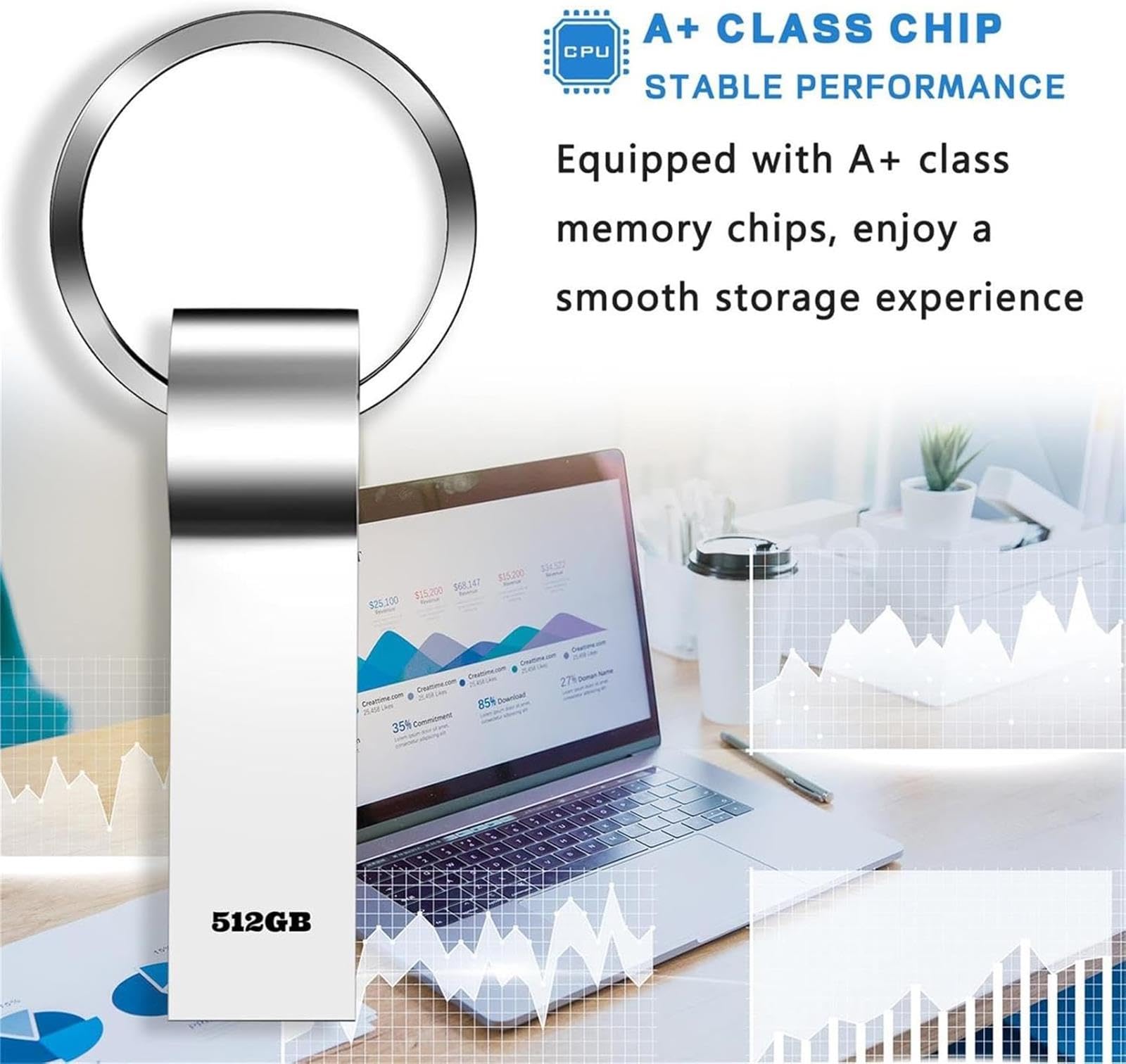 512GB USB 3.0 Flash Drive - High Speed Metal Waterproof USB Stick, Portable Thumb Drive for PC/Laptop/Tablet/Car - Perfect for Data Storage, File Transfer & Backup (Destuu Brand)