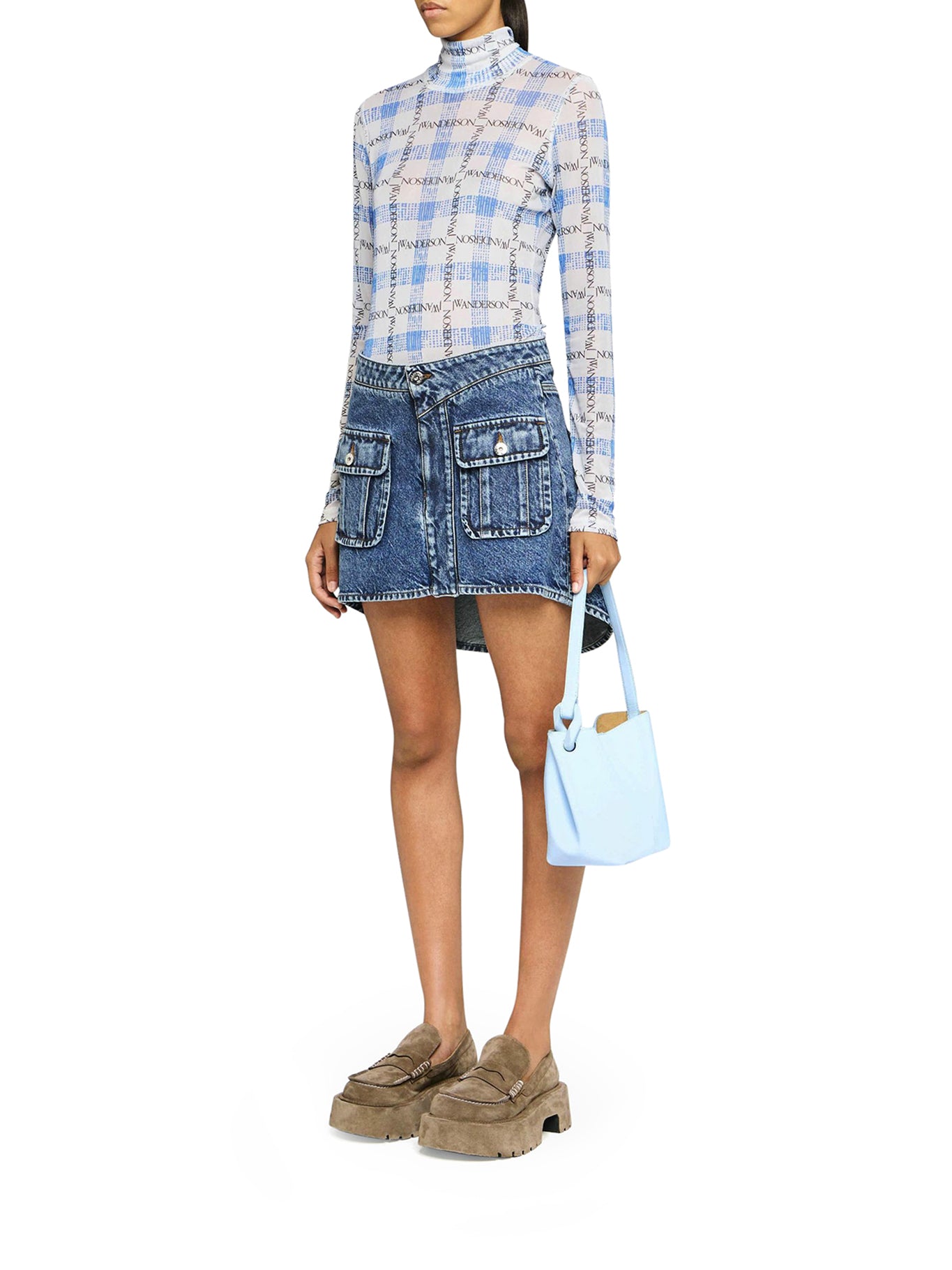 Stylish Curved Patch Pocket Mini Skirt for Women | Trendy A-Line Denim Skirt | Perfect for Casual Outfits, Parties & Date Nights