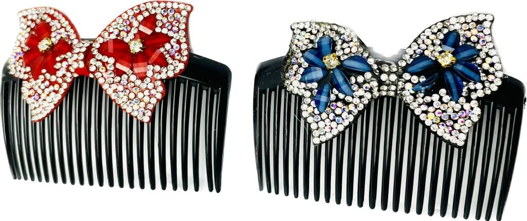 APSAMBR - 2 Pcs Rhinestone Pearl Hair Combs for Women, Decorative Side Combs Hair Accessories for Wedding, Birthday & Special Occasions | Elegant Hair Clips Gift for Girls & Brides