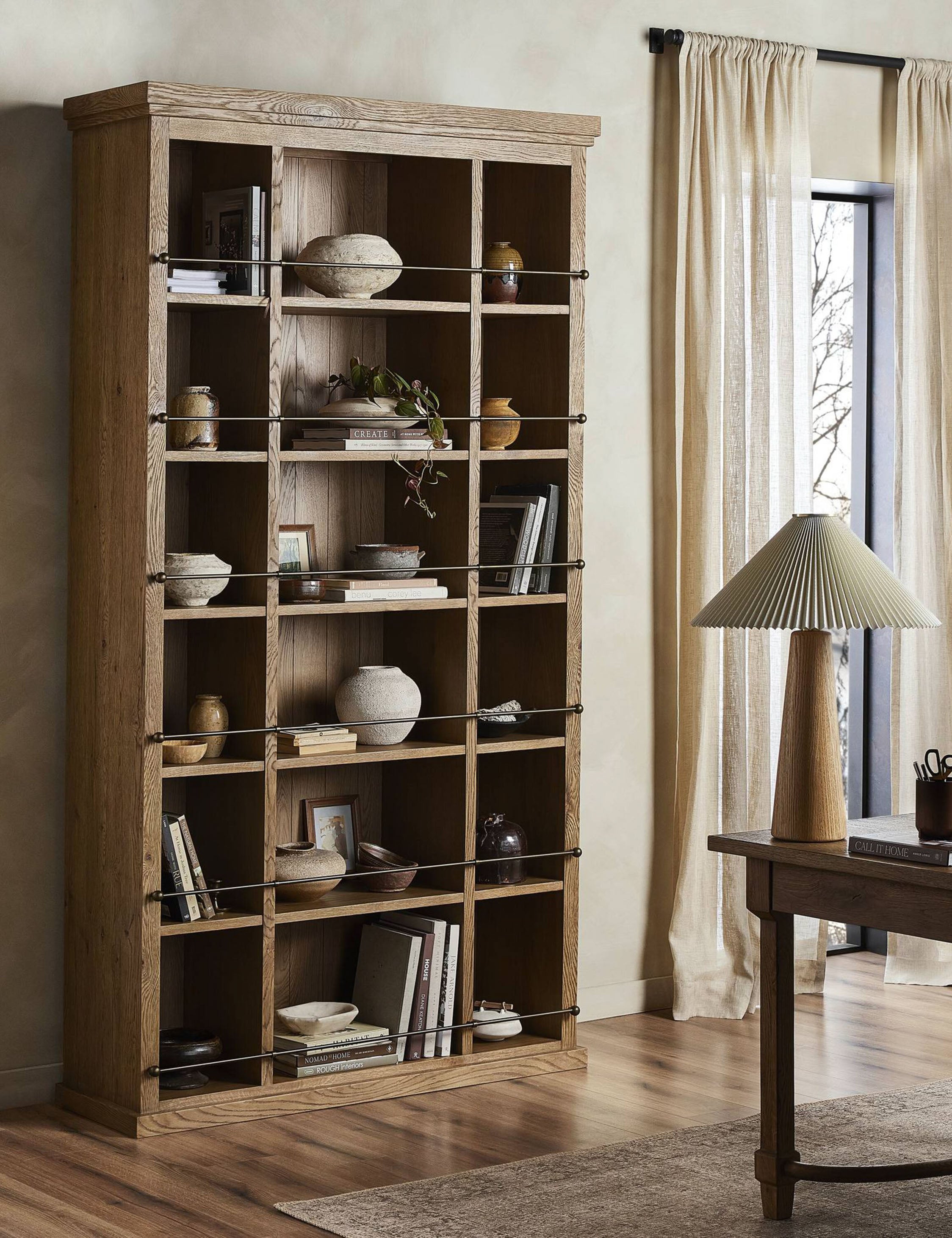 Amber Lewis x Four Hands Alistair Bookcase - Modern Wooden Bookshelf for Living Room, Bedroom & Home Office Storage