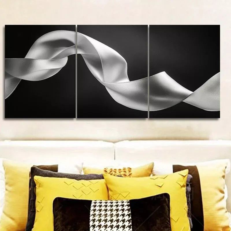 3-Piece 'A Ribbon of Light in Dark Background' Framed Canvas Wall Art Set - 40x60cm High Quality Print | 100% Australian Made | Ready to Hang | Perfect for Living Room, Bedroom & Office Decor