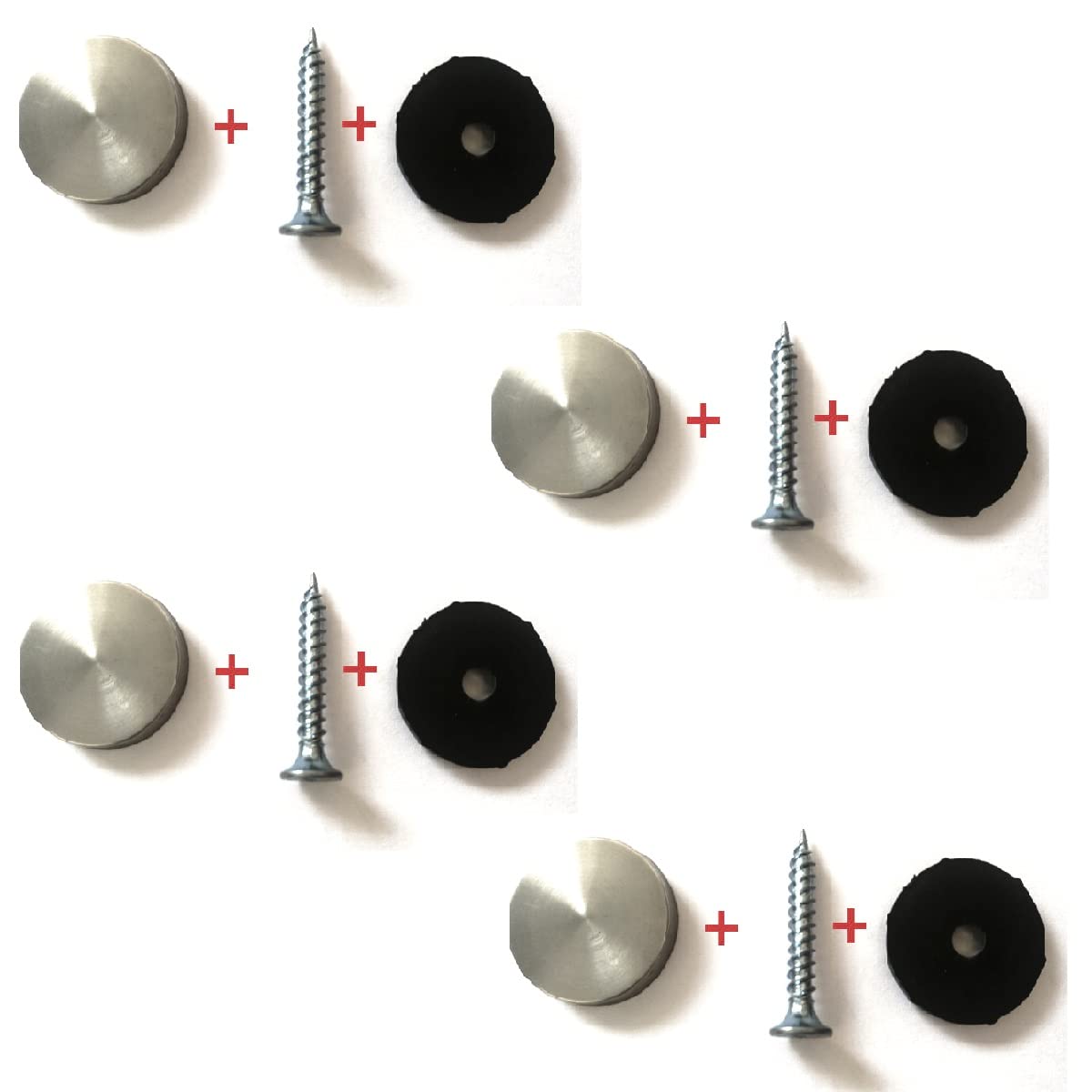 4PCS Stainless Steel Mirror Screws Cap - 18mm Diameter Flat Head Decorative Nails with Colloidal Particles for Sign Advertising (Brushed Silver) - Perfect for Retail Displays, Home Decor & Commercial Signage