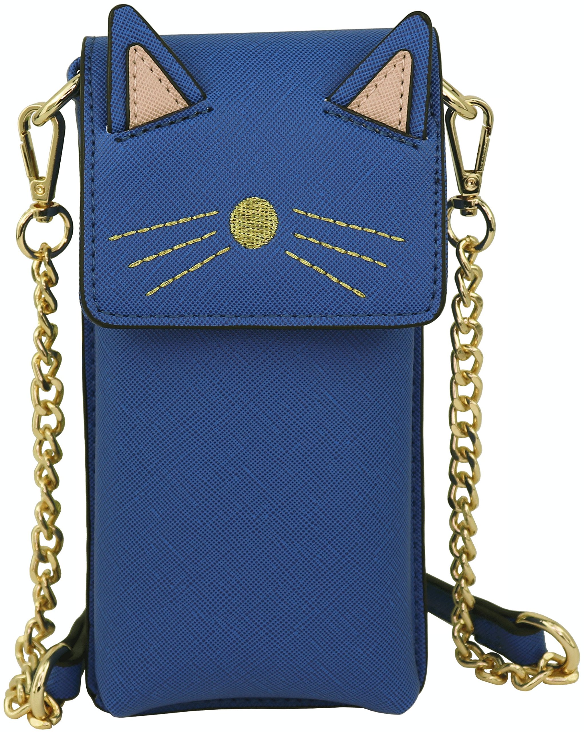 B BRENTANO Vegan Saffiano Leather Cat Cellphone Crossbody Purse - Stylish & Cruelty-Free Phone Bag for Women, Perfect for Daily Use, Travel & Shopping