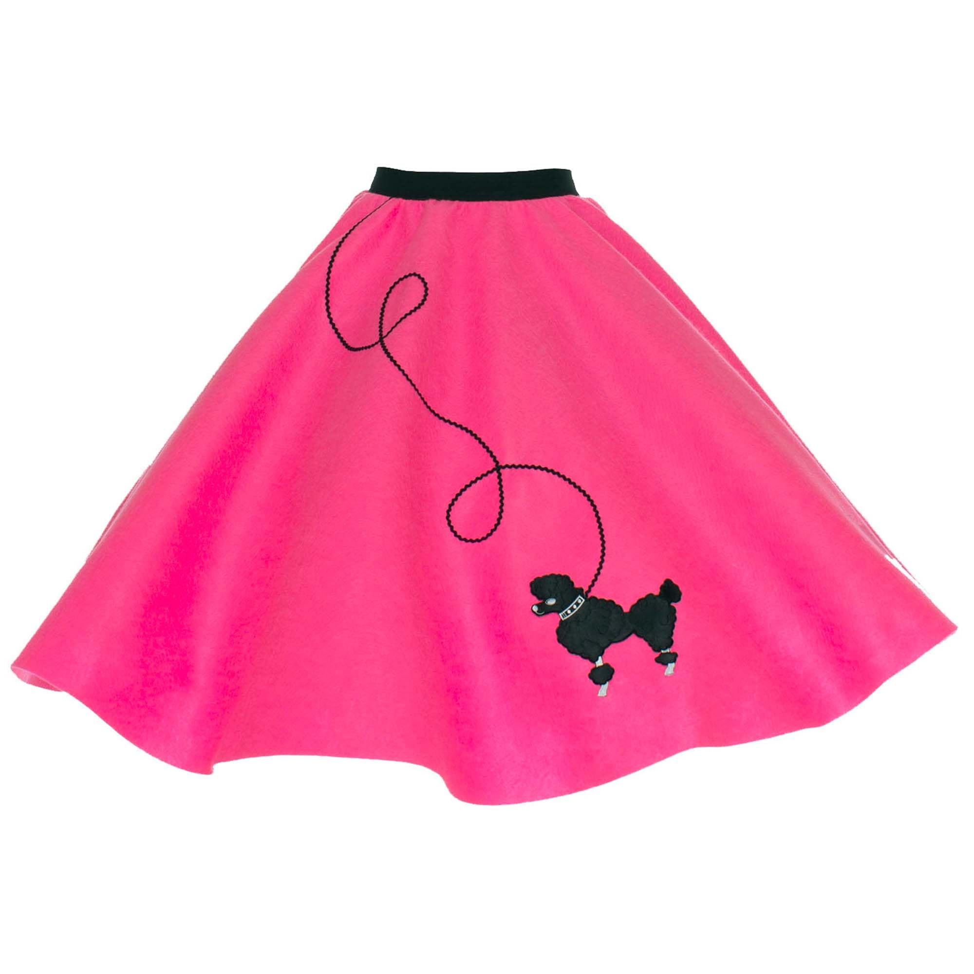 Vintage 1950s Poodle Skirt Costume Set for Women - 7 Piece Rockabilly Outfit with Petticoat, Polo Shirt & Retro Accessories | 50s Theme Party, Halloween, Swing Dance Costume