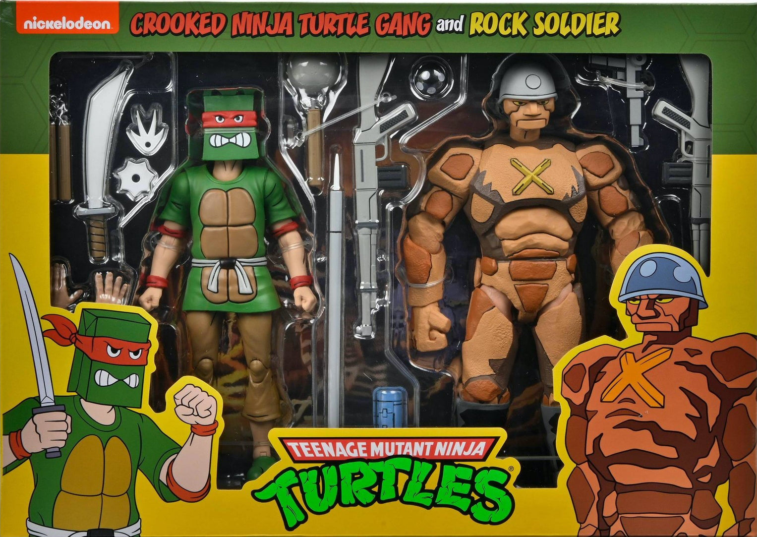 Teenage Mutant Ninja Turtles Action Figures - Crooked Ninja Turtle Gang & Rock Soldier Collectible Toys for Kids | TMNT Play Set for Role Play & Display