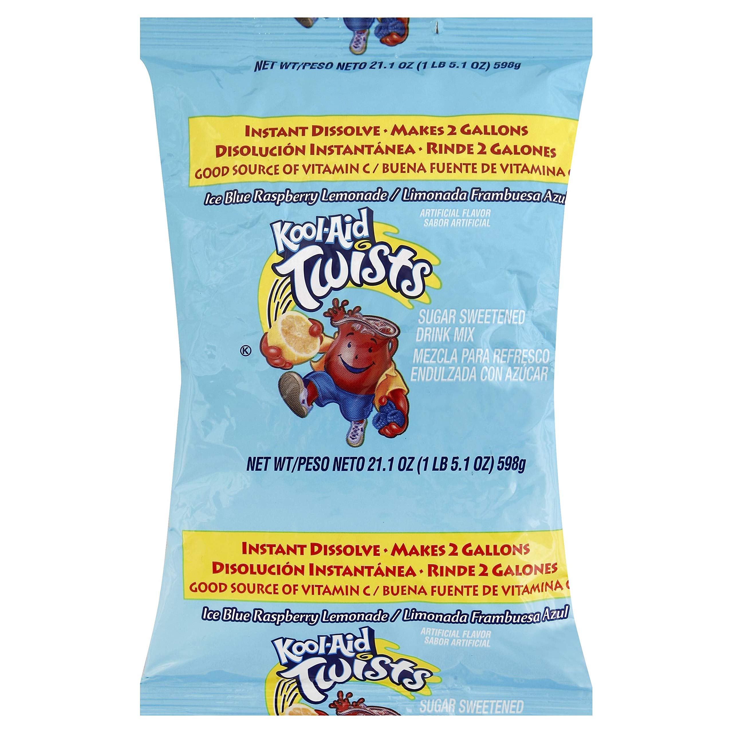 Kool-Aid Twist Blue Raspberry Lemonade Drink Mix - 15 Pack (2 Gallon) - Refreshing Summer Beverage for Parties, BBQs & Family Gatherings