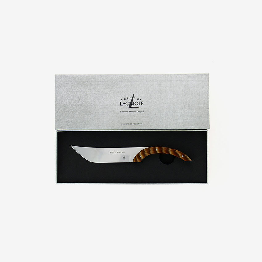 Premium Forge De Laguiole Michel Bras Cheese Knife - Blond Stamina Handcrafted French Cutlery for Cheese Boards, Gourmet Dining & Gift Giving