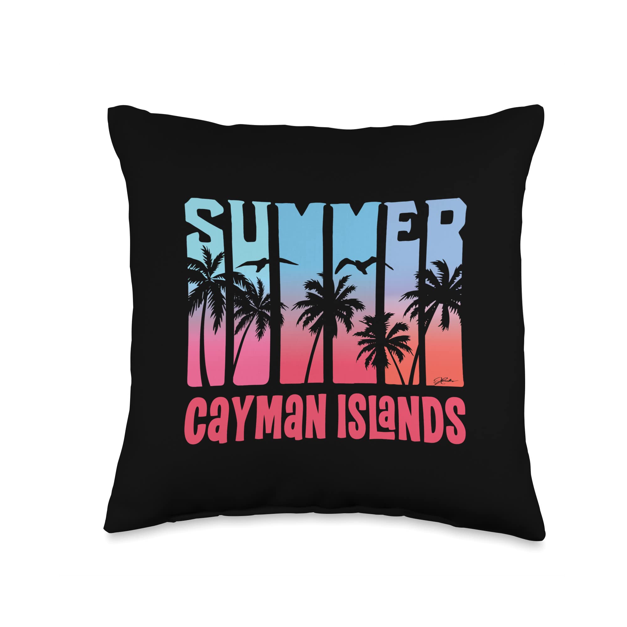 Stylish Cayman Islands Summer Beach Throw Pillow - Tropical Decor for Living Room, Bedroom & Outdoor Patio - Perfect Coastal Home Accent