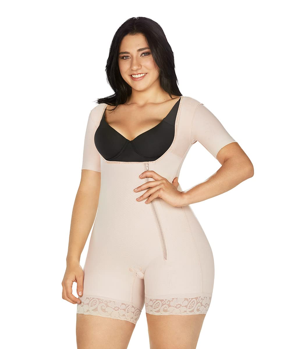 Colombian Shapewear Short Bodysuit with Arm Control - Waist Trainer & Butt Lifter for Women (Ref O-014) | Perfect for Tummy Tucking, Body Shaping & Special Occasions