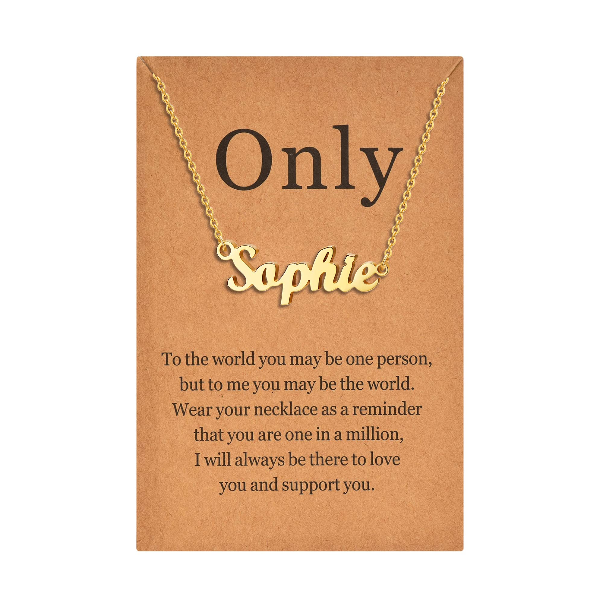 Lcherry Personalized Gold Plated Name Necklace for Women - Custom Nameplate Jewelry Gift for Girls, Mom, Wife - Perfect for Birthdays, Anniversaries & Valentine's Day