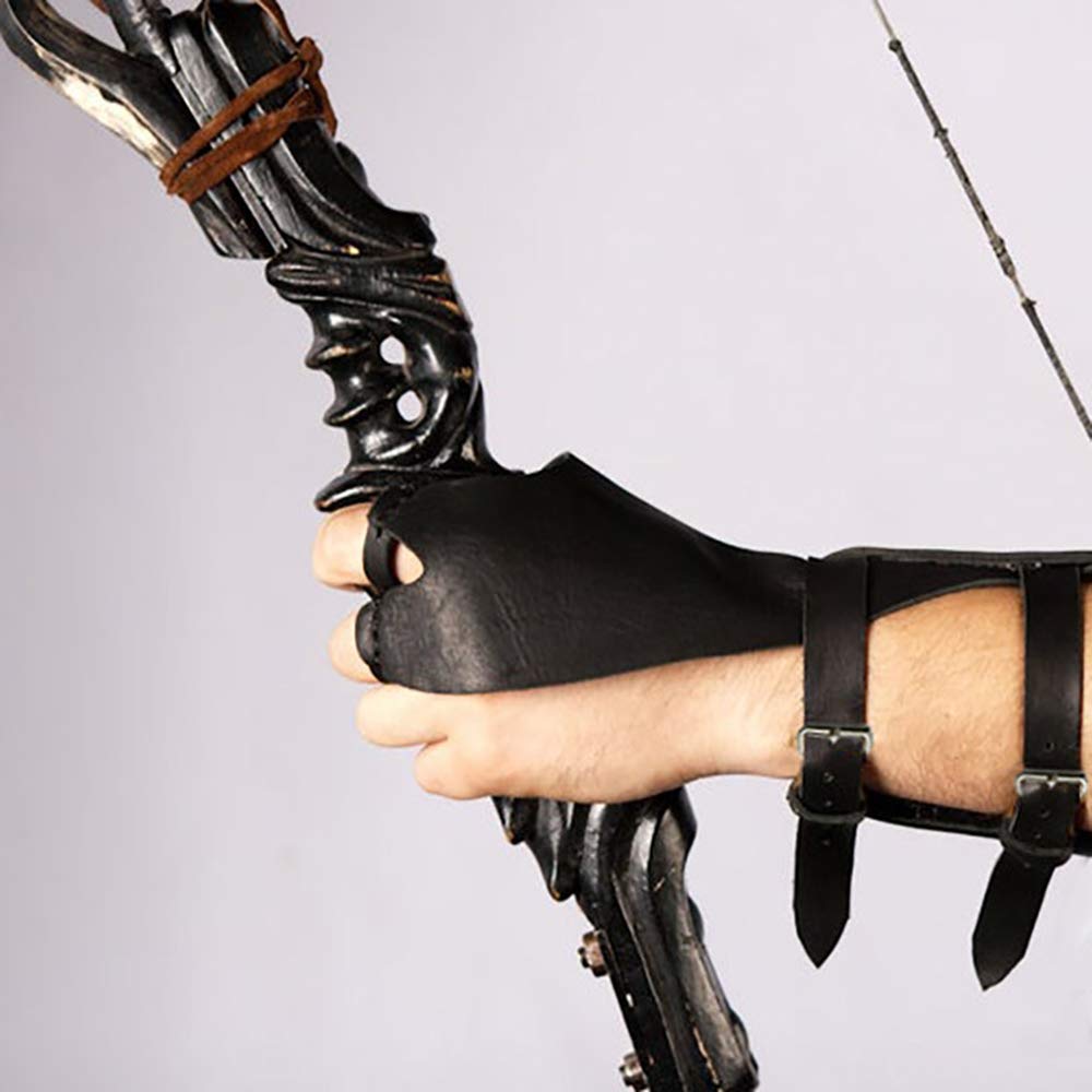 Medieval Leather Arm Guard Bracer - Left Hand Archery Gauntlet for Adults | Steampunk Costume Accessory & LARP Armor | Perfect for Renaissance Fairs, Cosplay & Archery Practice