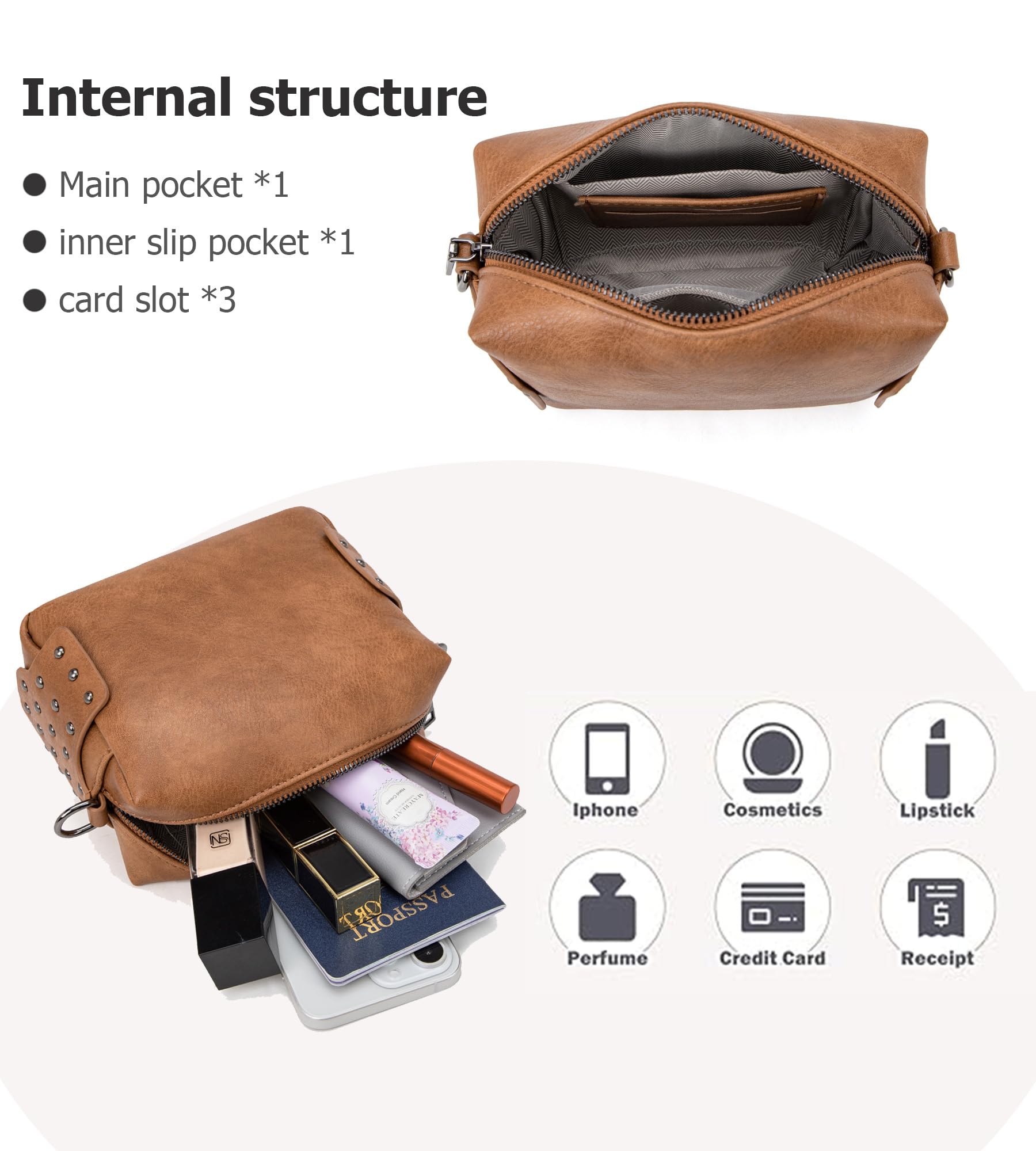Vintage Vegan Leather Crossbody Bag for Women - Stylish Camera Purse for Travel & Daily Use