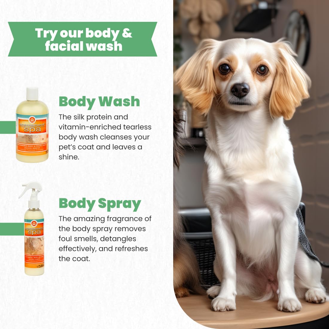 Best Hypoallergenic Pet Cologne Spray for Dogs & Cats - 8oz Botanical Body Splash & Detangler with Exotic Island Scent | Gentle Spa Formula for Grooming, Freshening & Tangle-Free Fur Care