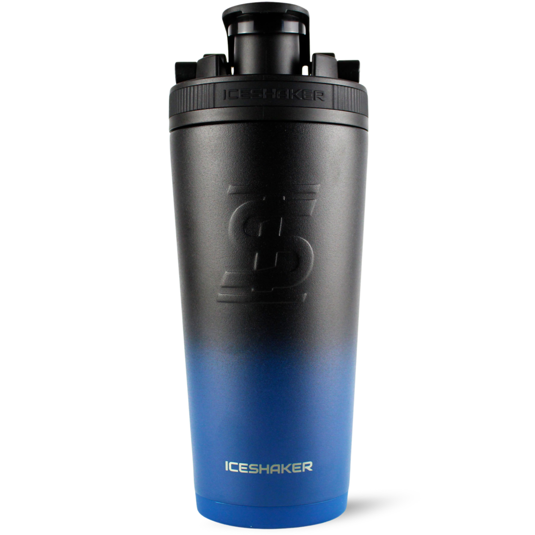 Custom 26oz Mother's Day Ice Shaker Cup - Navy Black Ombre Gradient Tumbler for Smoothies, Protein Shakes & Cold Drinks | Perfect Gym, Workout & Gift Idea