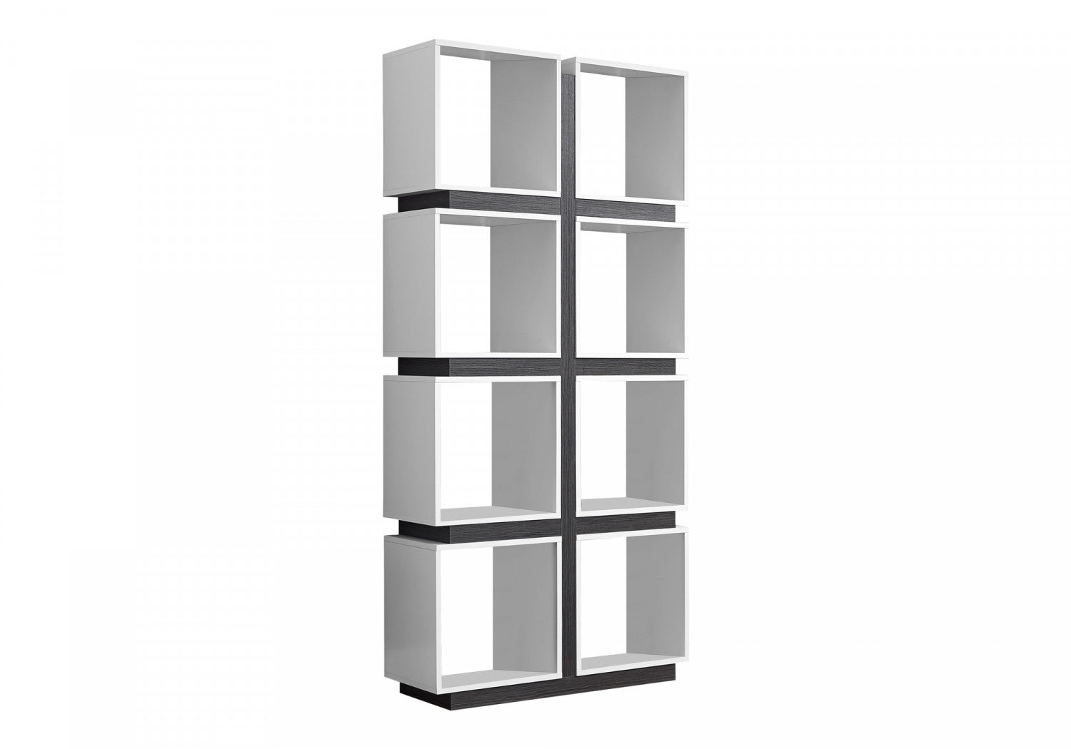 Modern White Rhea Bookcase - Stylish Storage for Books, Decor & More - Perfect for Living Room, Bedroom or Home Office