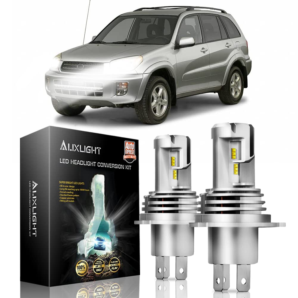 AUXLIGHT 9003 H4 HB2 LED Headlight Bulbs - 12000 Lumens, 6000K Cool White, Plug-N-Play Conversion Kit - Dual Beam High Low Replacement for 1996-1997 & 2001-2005 Toyota RAV4 - Perfect for Night Driving & Off-Road Adventures (Pack of 2)