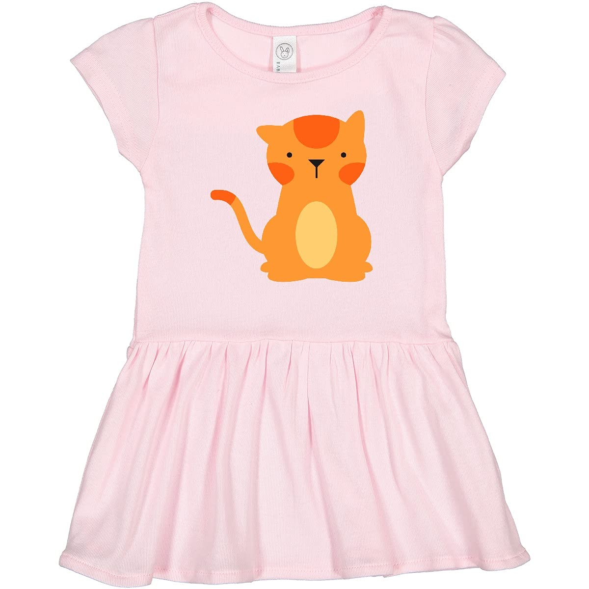 Inktastic Orange Cat Toddler Dress - Cute & Comfortable Cotton Dress for Girls, Perfect for Playdates, Parties & Everyday Wear