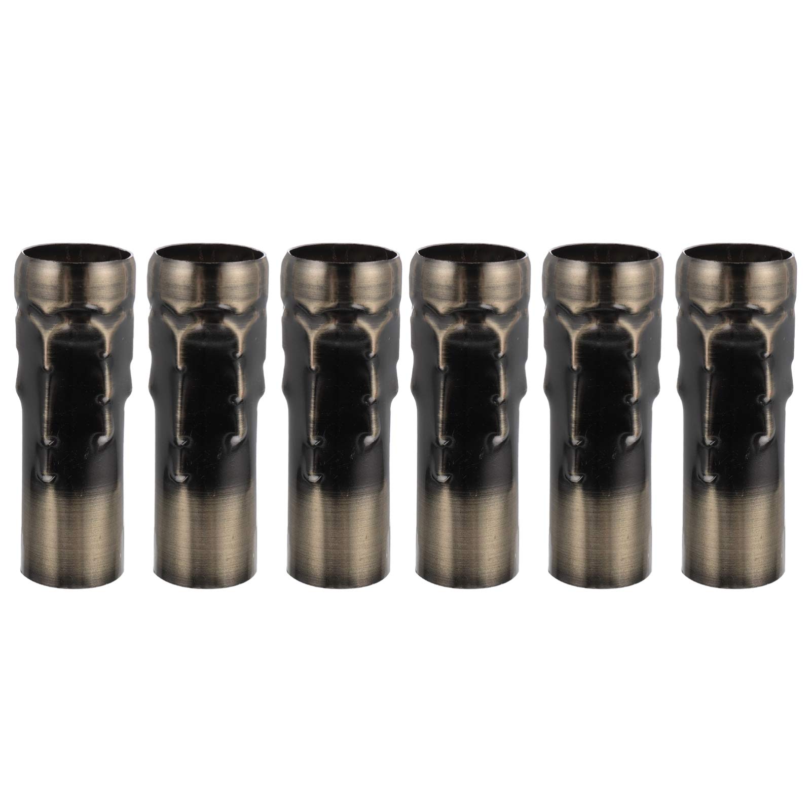 Uonlytech 6-Pack Outdoor Candle Light Bulb Covers - E14 Base 25x80mm Iron Tall Candle Sleeves for Chandeliers & Candelabras - Bronze Drip-Proof Socket Covers for Patio, Garden & Home Decor Lighting