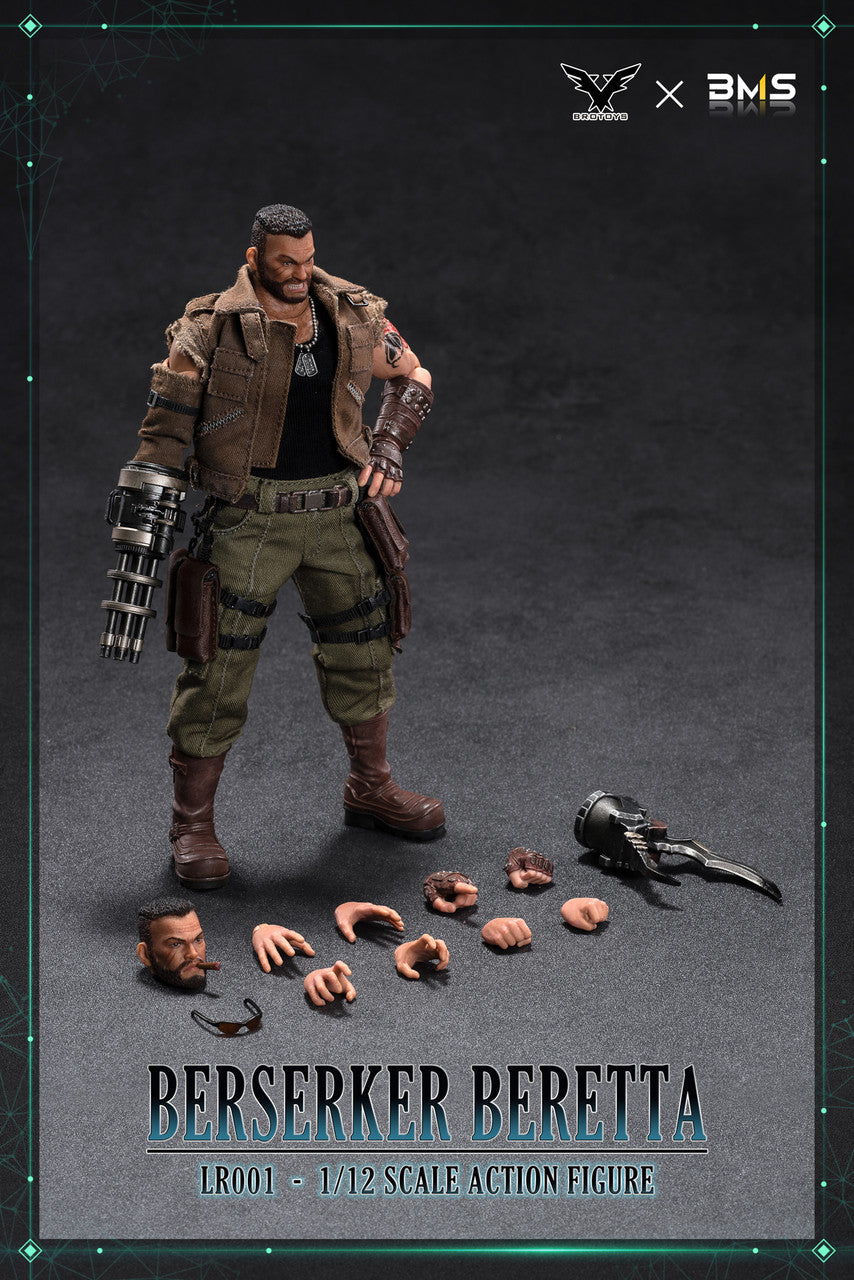 Brotoys 1/12 Berserker Beretta 12th Scale Collectible Action Figure with Detailed Accessories - Perfect for Display, Photography & Anime Fans Collection