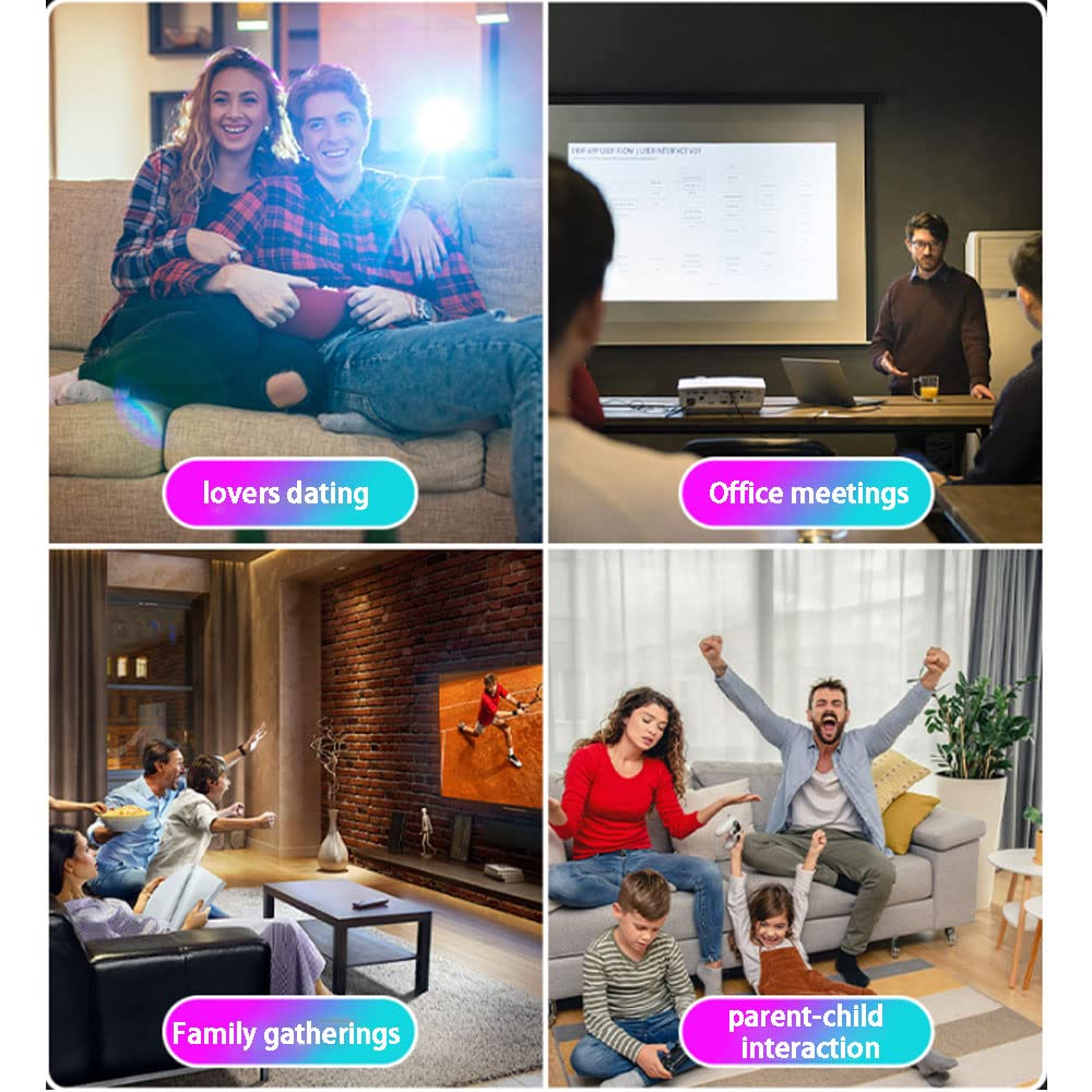 ZTBGY WiFi Projector - 10000 Lumens Mini Bluetooth Movie Projector, Portable HD Projector with Screen Mirroring & Zoom Function, Compatible with TV Stick/PC/HDMI/VGA/USB/AV for Home Theater, Outdoor Movies, Gaming & Office Presentations