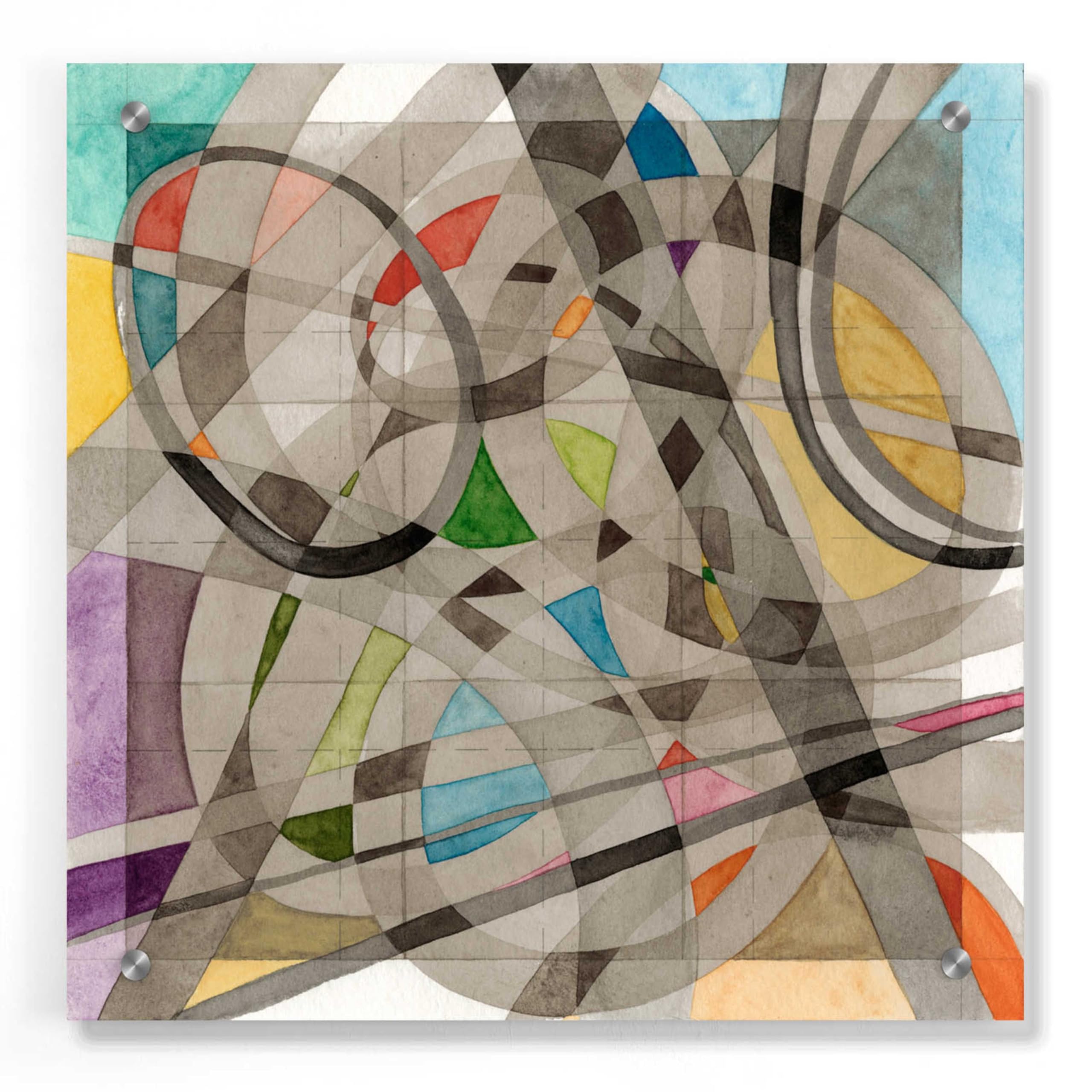 Epic Art 'Overpass' by Nikki Galapon - 36x36 Inch Acrylic Glass Wall Art Decor for Living Room, Bedroom & Office - Modern Abstract Painting for Home & Office Decoration