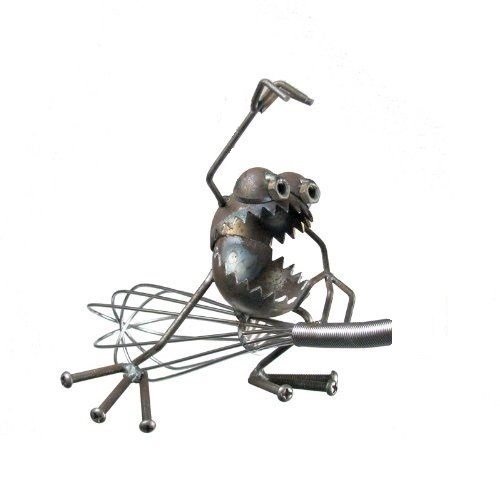 Gnome Be Gone Kitchen Witch - Handcrafted Welded Metal Art Decor for Home & Garden - Perfect for Halloween, Witchy Aesthetic & Gothic Decor
