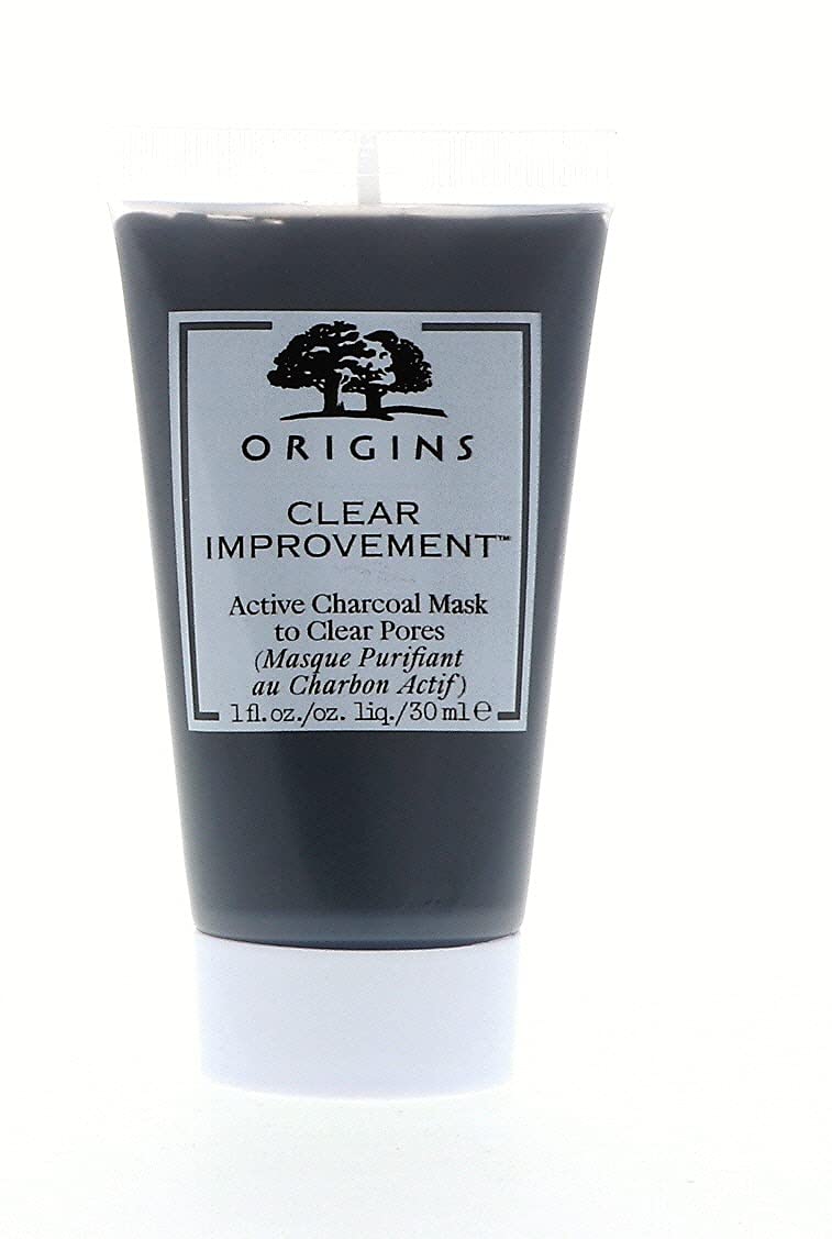 Origins Clear Improvement Active Charcoal Mask - Travel Size 1 Oz - Deep Cleansing & Pore Minimizing Face Mask for Oily & Acne-Prone Skin - Perfect for Travel, Gym & On-The-Go Skincare