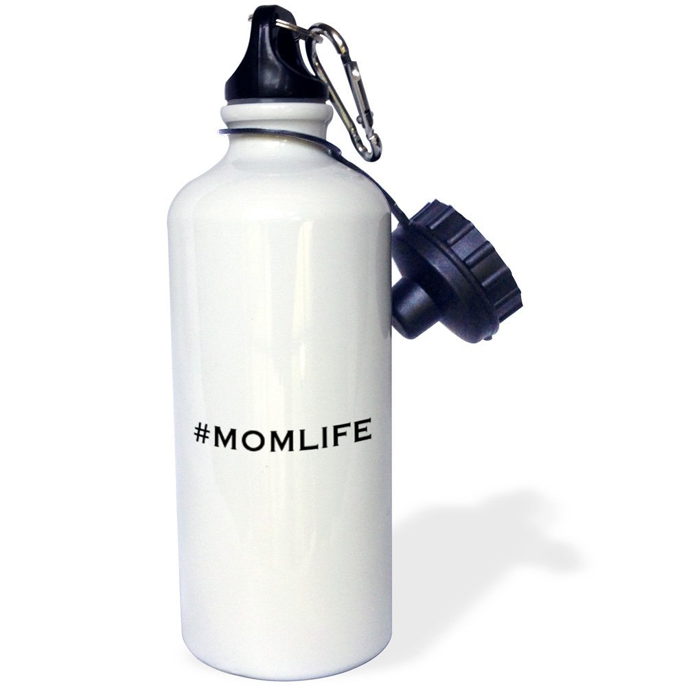 3D Rose Mom Life Sports Water Bottle - 21 oz Insulated Stainless Steel Tumbler with Lid & Straw - Perfect for Gym, Running, Hiking & Outdoor Activities