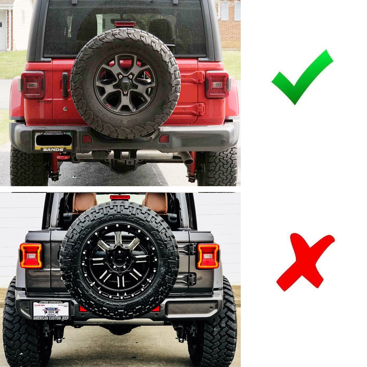 3rd Brake Light Relocation Bracket for 2018+ Jeep Wrangler JL - Heavy Duty Spare Tire Mounting Kit for Off-Road & Adventure Use