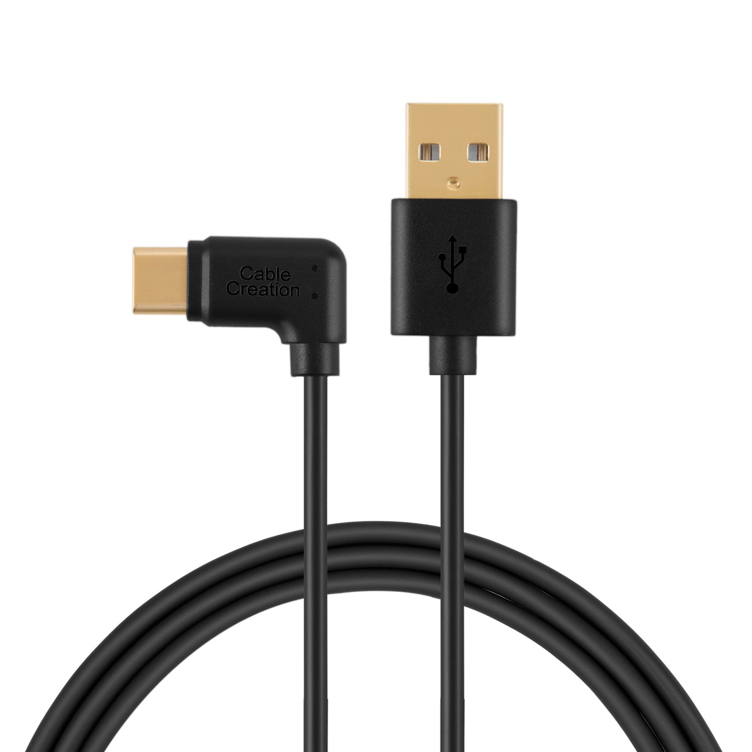 CableCreation 6FT USB A to USB C 90 Degree Angle Cable, 3A Fast Charging, Compatible with iPhone 15 Pro, Samsung Galaxy S23/S22 Ultra, Google Pixel XL 2, LG G6 V20 - Perfect for CarPlay, Home & Office Charging (1.8M)