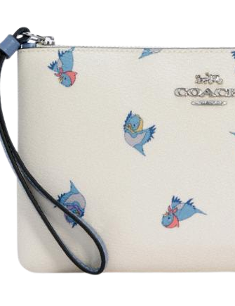 Coach Disney X Large Corner Zip Wristlet with Cinderella Flying Birds Print - Stylish Crossbody Bag for Women, Perfect for Parties, Travel & Everyday Use