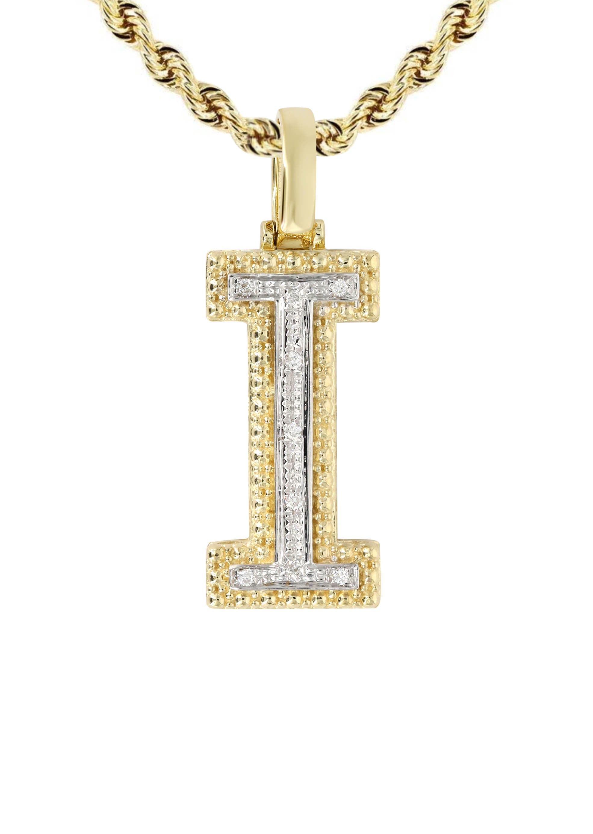 10K Yellow Gold Diamond Letter 