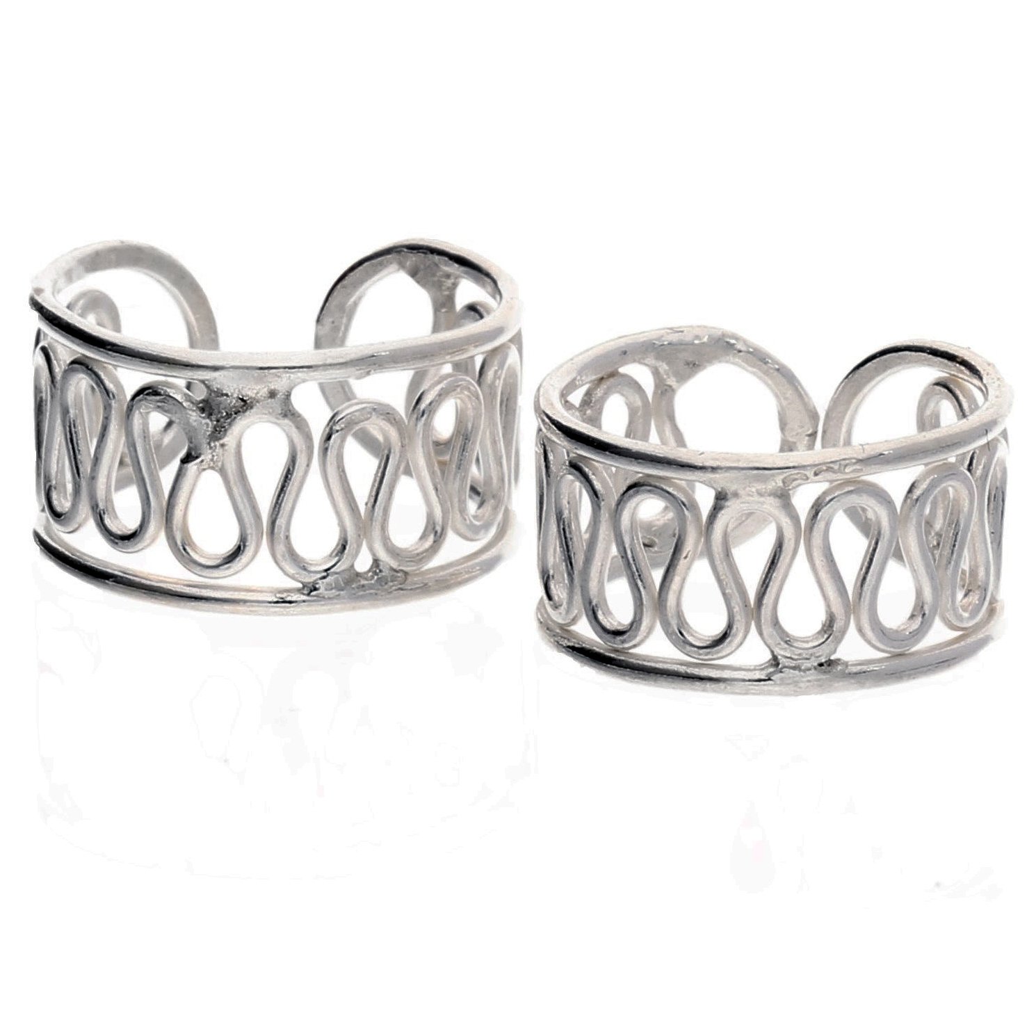 Sterling Silver Coiled Wirework Ear Cuff Pair Earrings for Women - Boho Chic Jewelry for Everyday Wear & Special Occasions