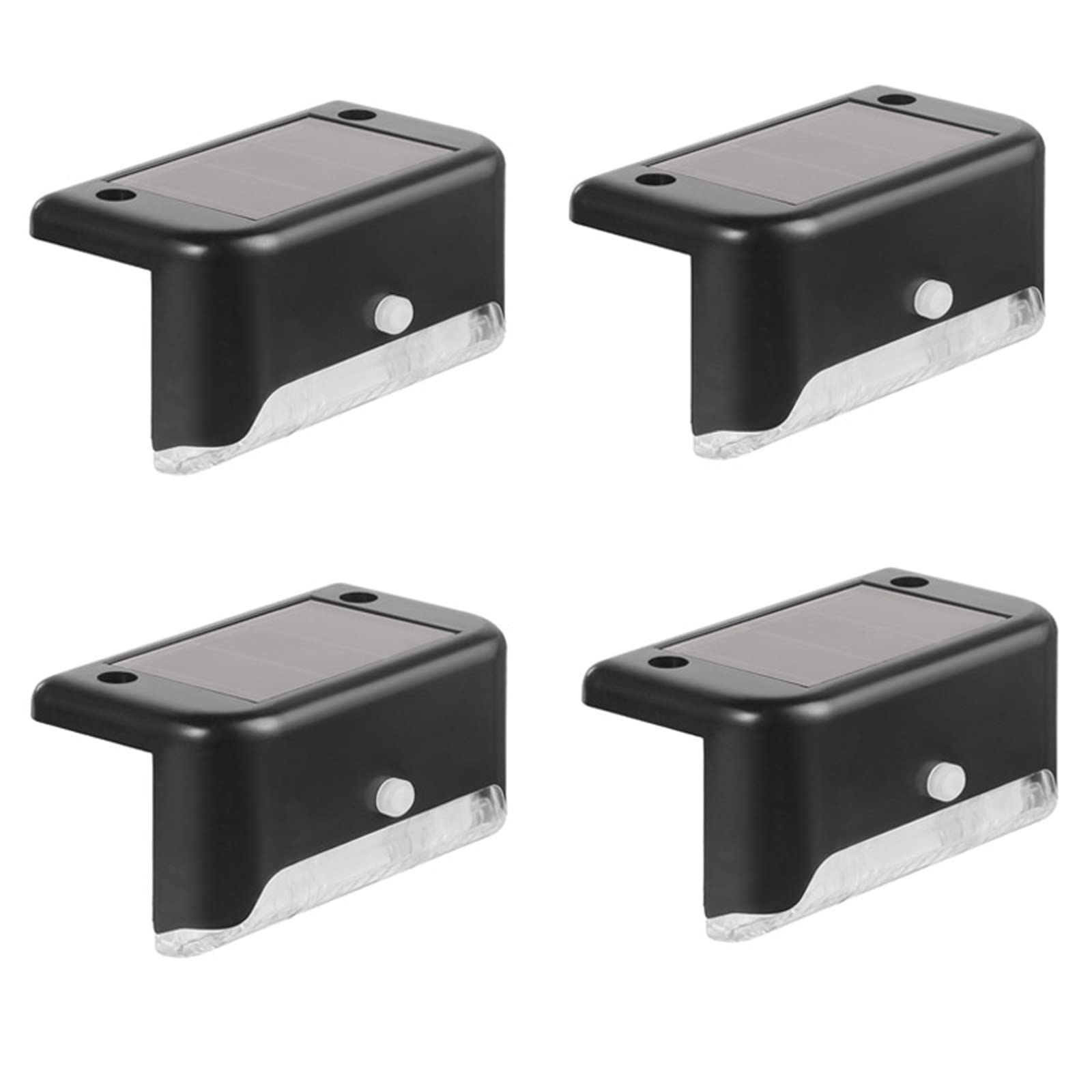 4Pcs Solar Powered LED Stair Lights - Waterproof Outdoor Step Lighting for Garden, Yard, Fence & Wall | Energy Efficient Solar Garden Lamps for Patio, Deck, Pathway & Landscape Illumination