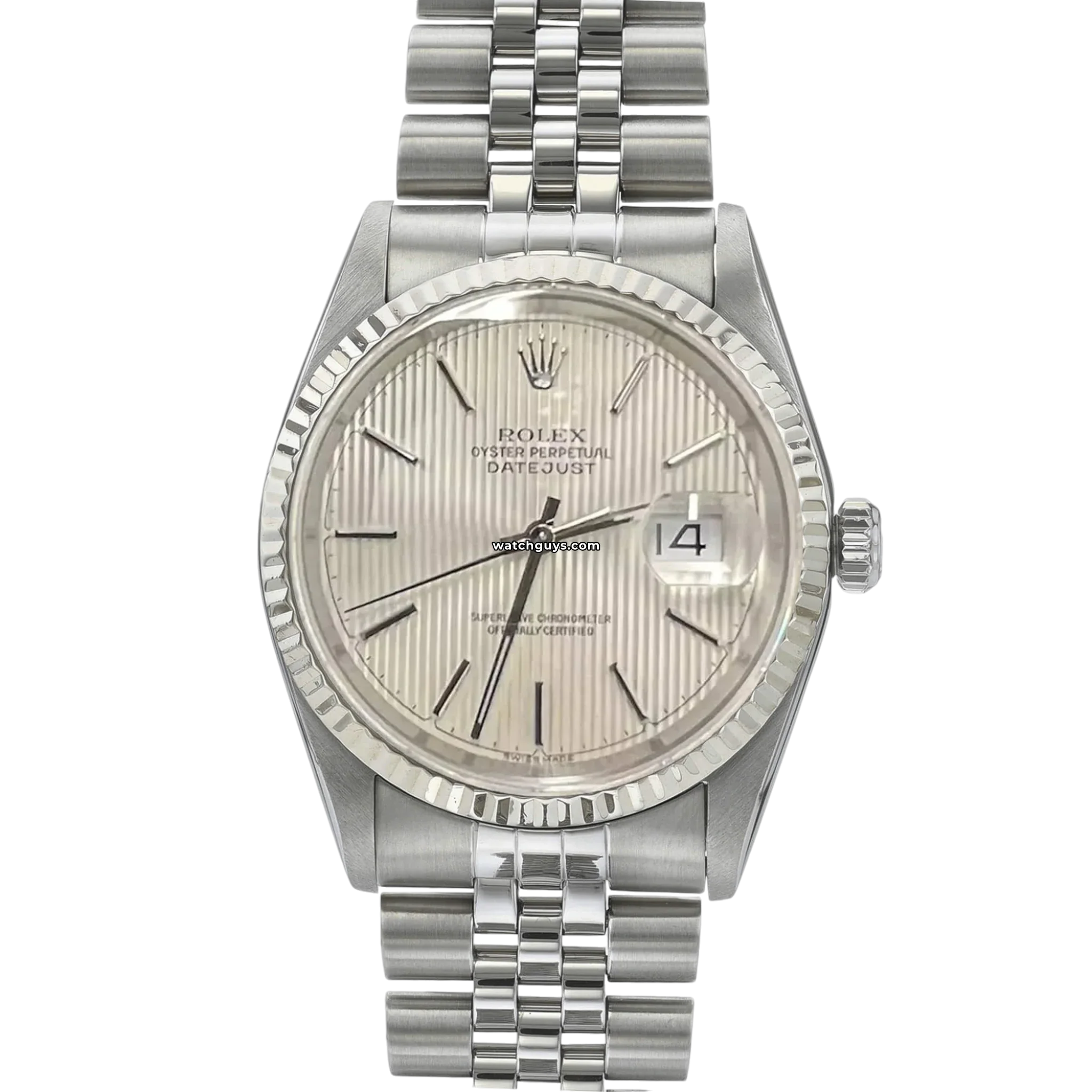 Rolex Datejust 16234 Men's Watch - Silver Tapestry Dial, Automatic Movement, Stainless Steel - Perfect for Business, Formal Events & Luxury Gift Giving