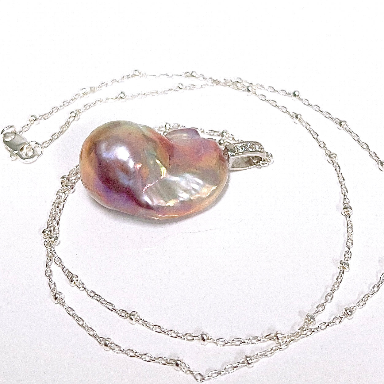 IRENE Large Baroque Edison Pearl Necklace (N383) - Elegant Jewelry for Women, Perfect for Weddings, Parties & Special Occasions